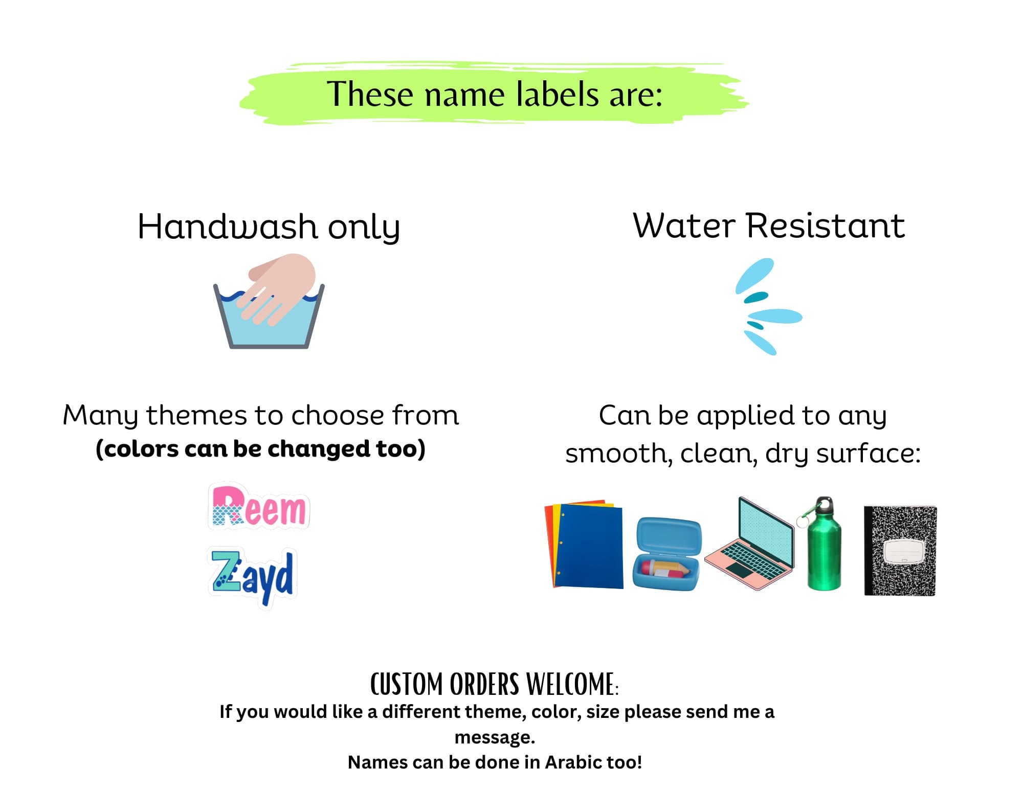 Name labels, Water resistant stickers, School Supply Labels, Back to School, Kids Labels - image 4