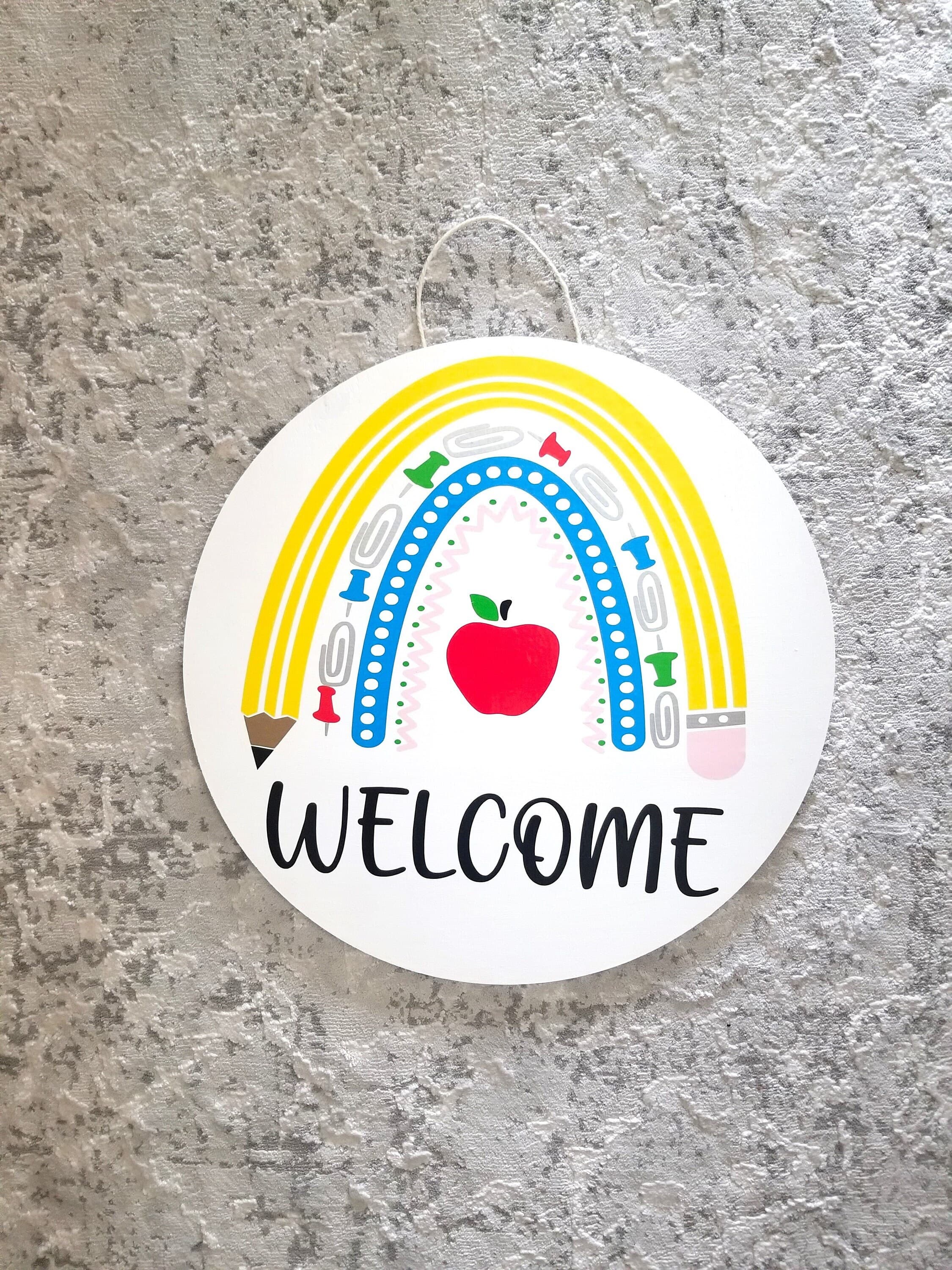 Welcome to our classroom door sign, CLASSROOM, classroom door hanger, classroom décor, gift for teachers, school décor, personalized sign