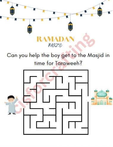Printable Ramadan Maze, Masjid maze, Ramadan Game, Printable Activity, Instant Download , Family Games for Ramadan, Ramadan and Eid, Digital