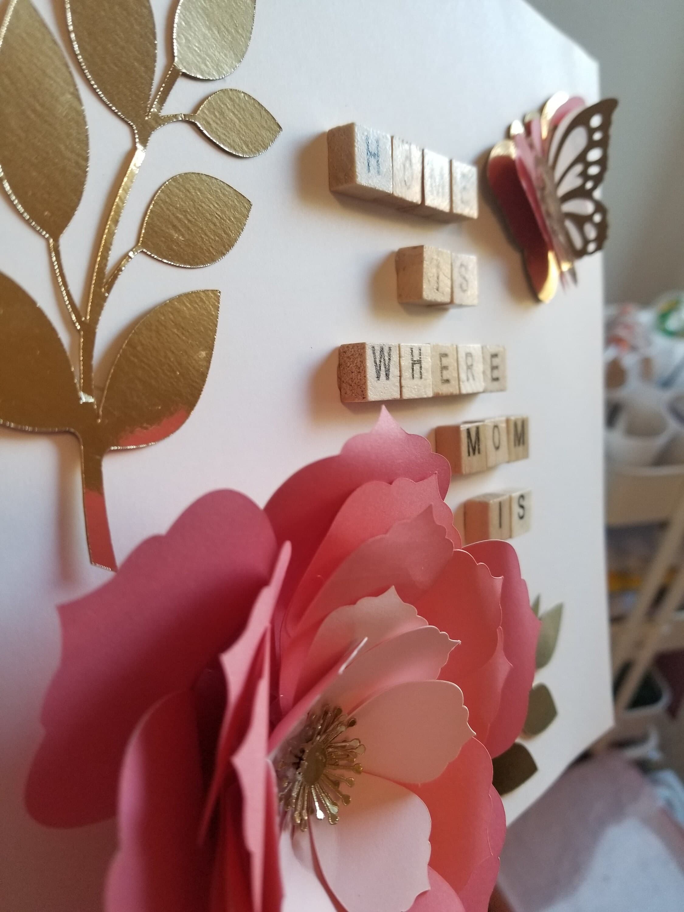 Mom Shadow Box, Personalized 9X9 Flower shadow box, shadow box, custom shadow boxes, paper flowers, Custom, Mothers day gift, Personalized - image 3