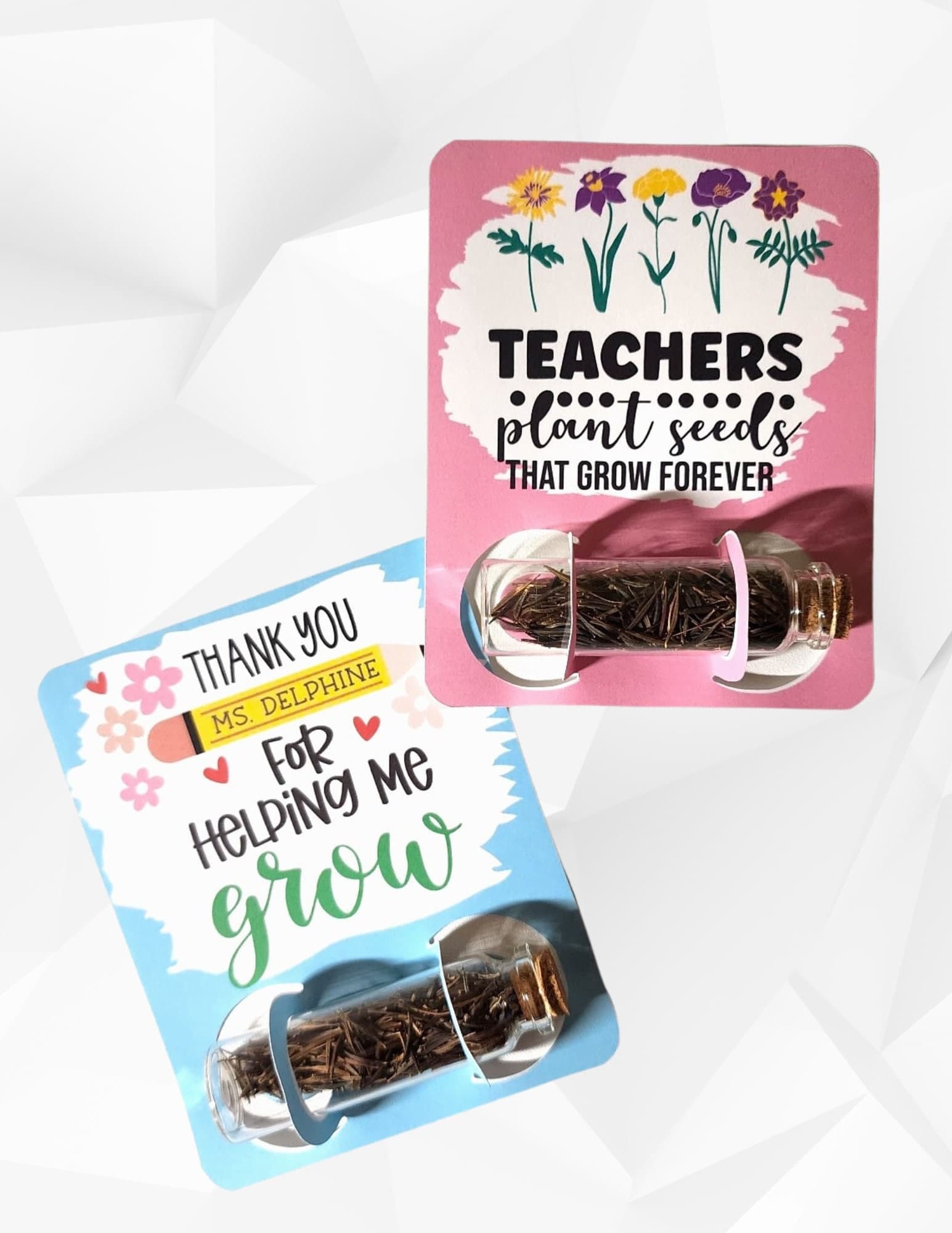 Teacher's gift, Seed holder, Gifts for teachers, Teacher flower seed card, Teacher appreciation gift, Teacher card ,Seed card,Thank you gift