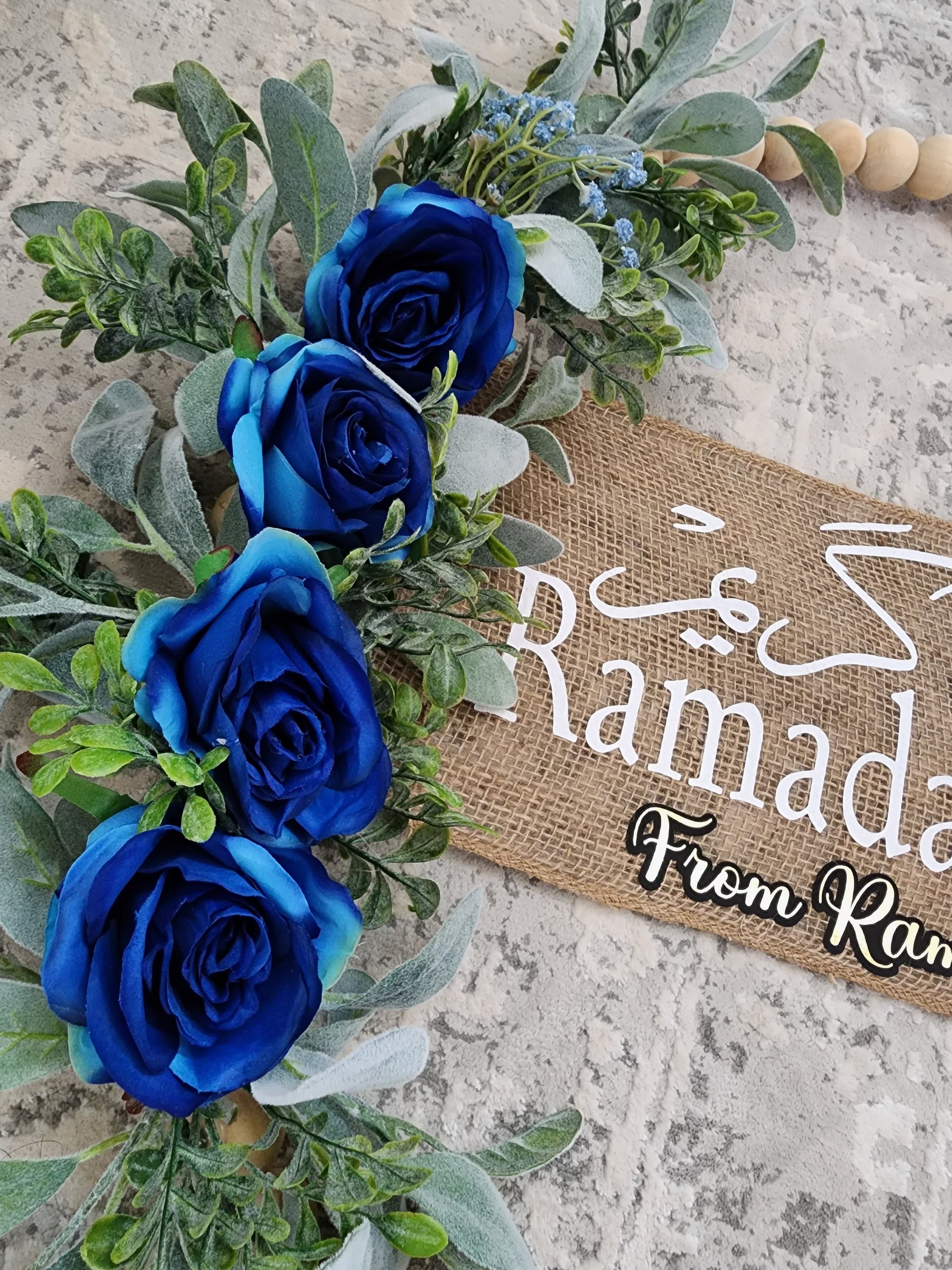 Ramadan Door Wreath, Beaded Wood Wall Décor, Ramadan décor, Ramadan wreath, Ramadan beaded wreath, Ramadan Mubarak, Ramadan Kareem, Floral - image 5