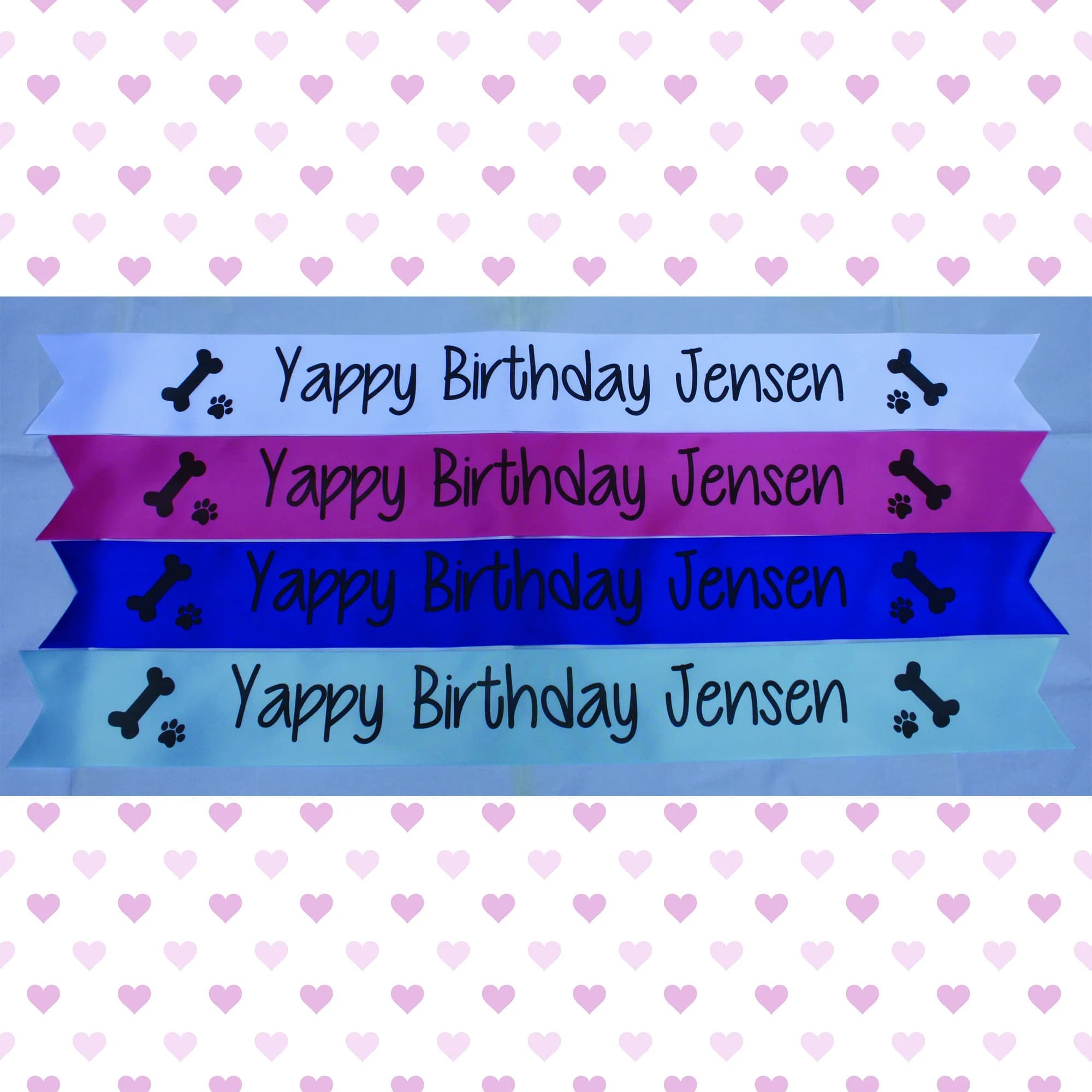 Dog Birthday Banner Personalised pets name banner Yappy Birthday Dog 1st birthday Party decoration Personalized pet party banner pet gift