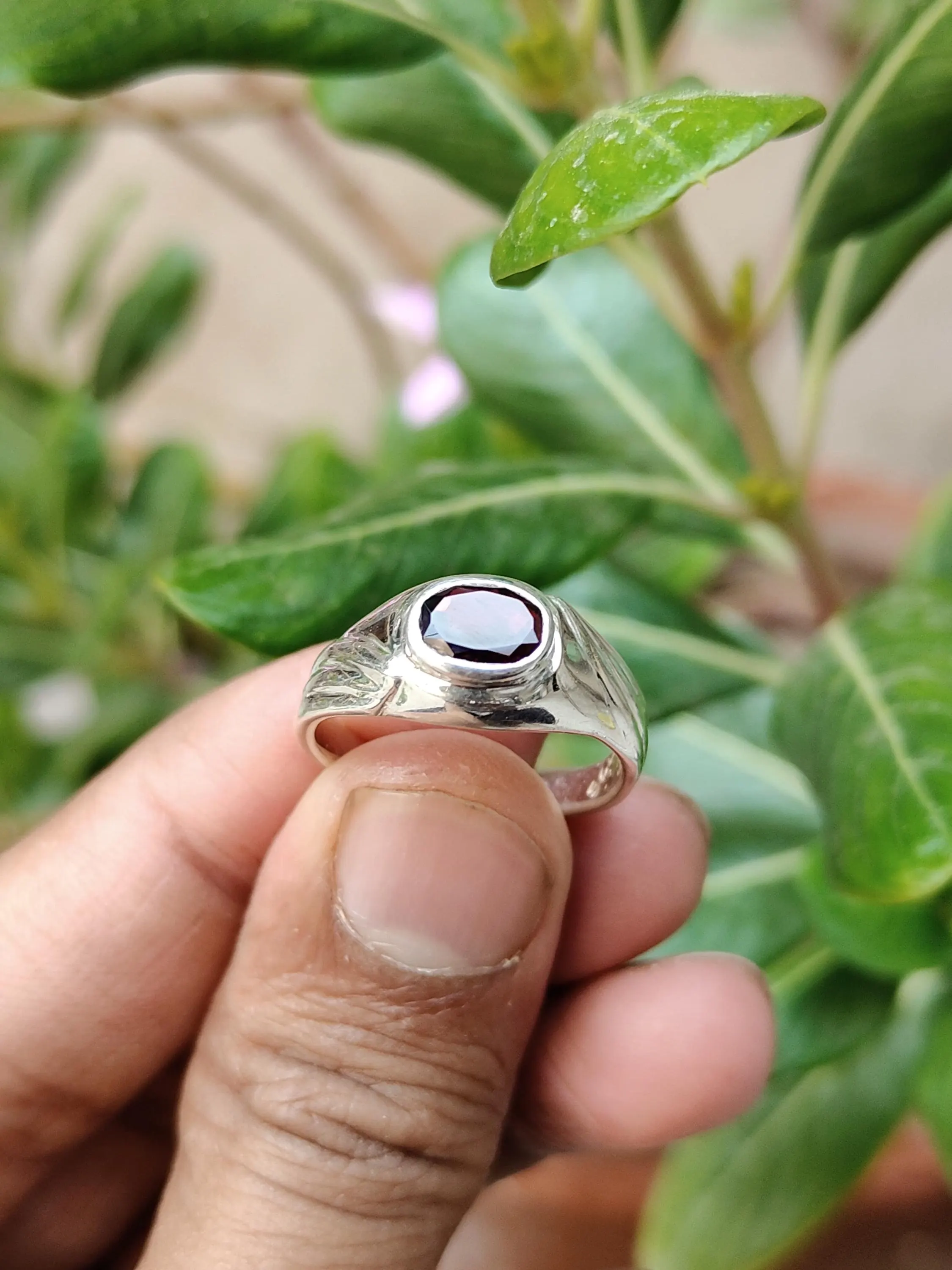 Ruby oval Ring in Sterling 925 Silver, Engagement Ring, gift for her - image 4