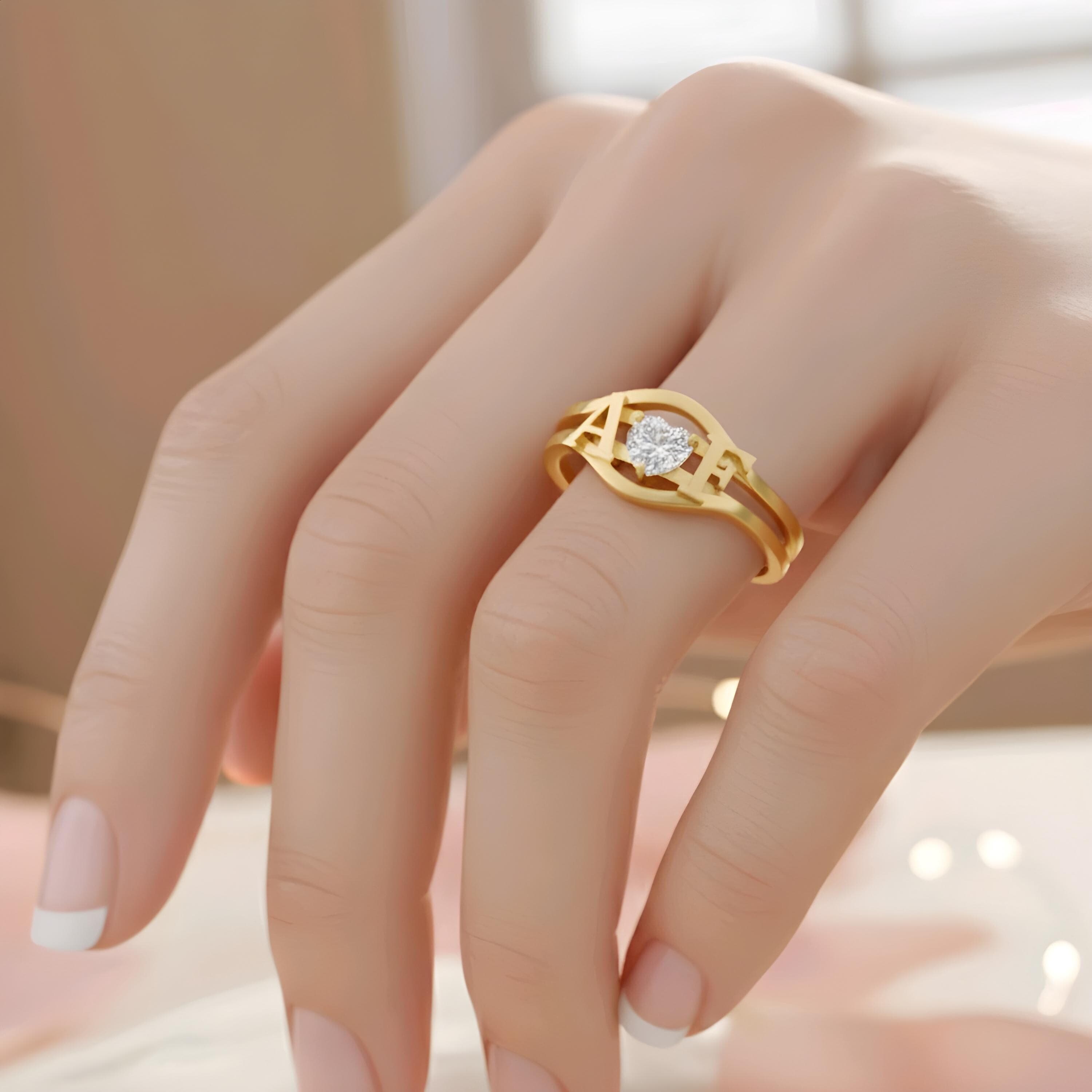 Heart Moissanite Ring: Gold Rhodium 925 Sterling Silver - image 5