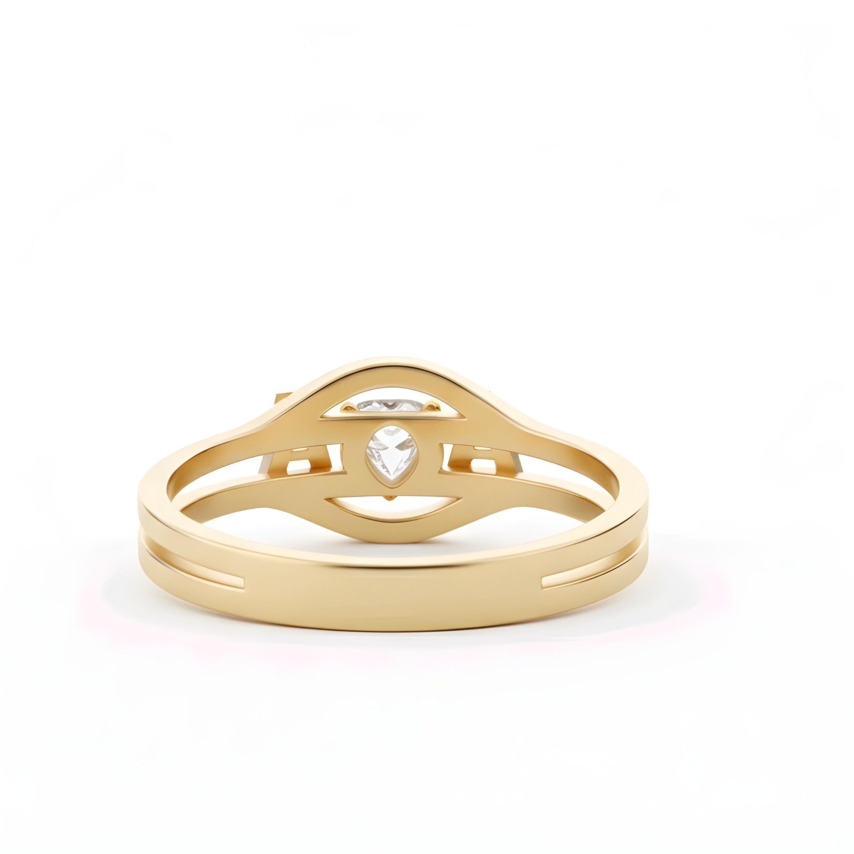 Heart Moissanite Ring: Gold Rhodium 925 Sterling Silver - image 2