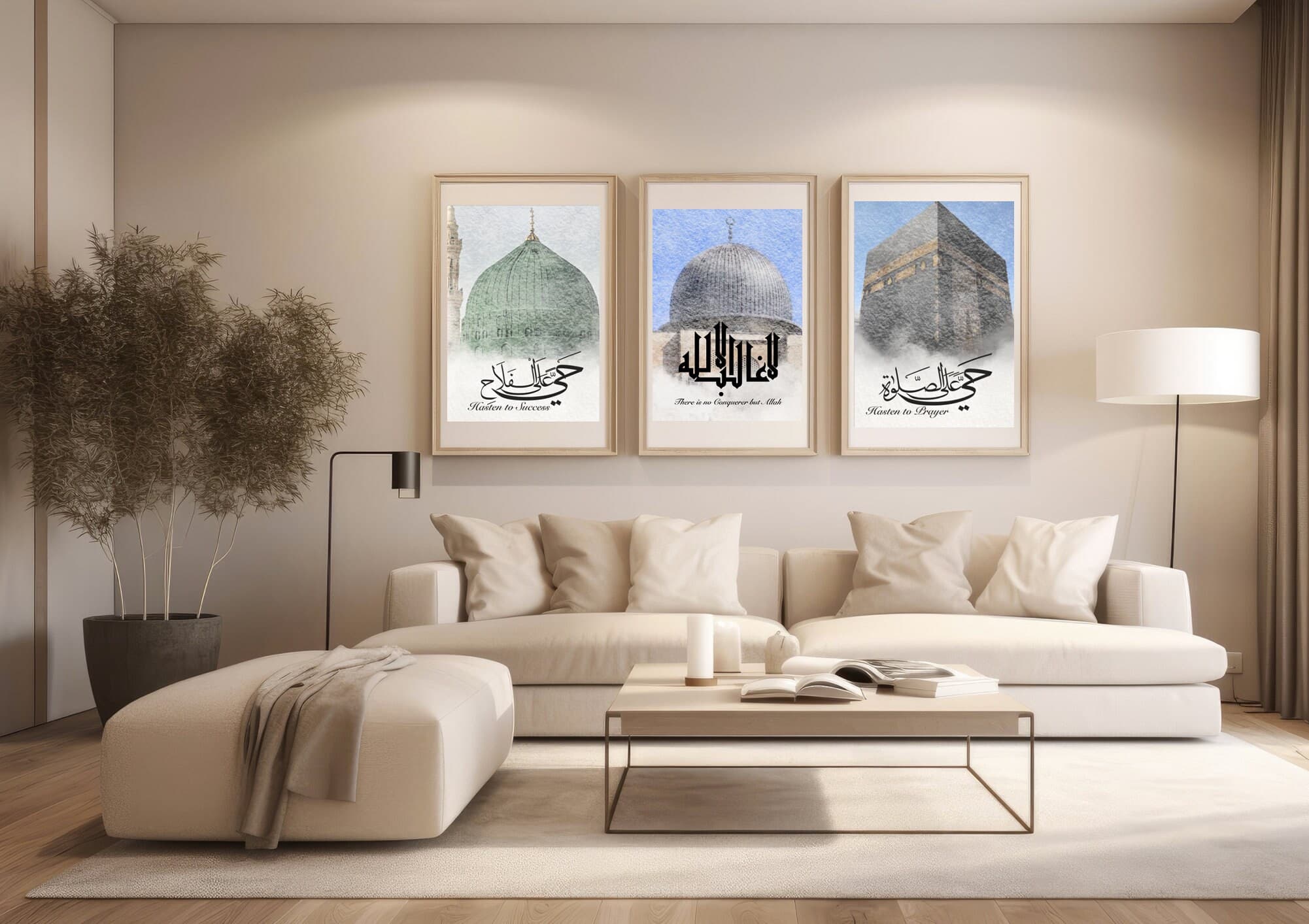 Makkah, Madinah, Al Aqsa, Islamic wall art, Islamic Holy Sites, digital islamic prints, arabic calligraphy, digital calligraphy - image 5