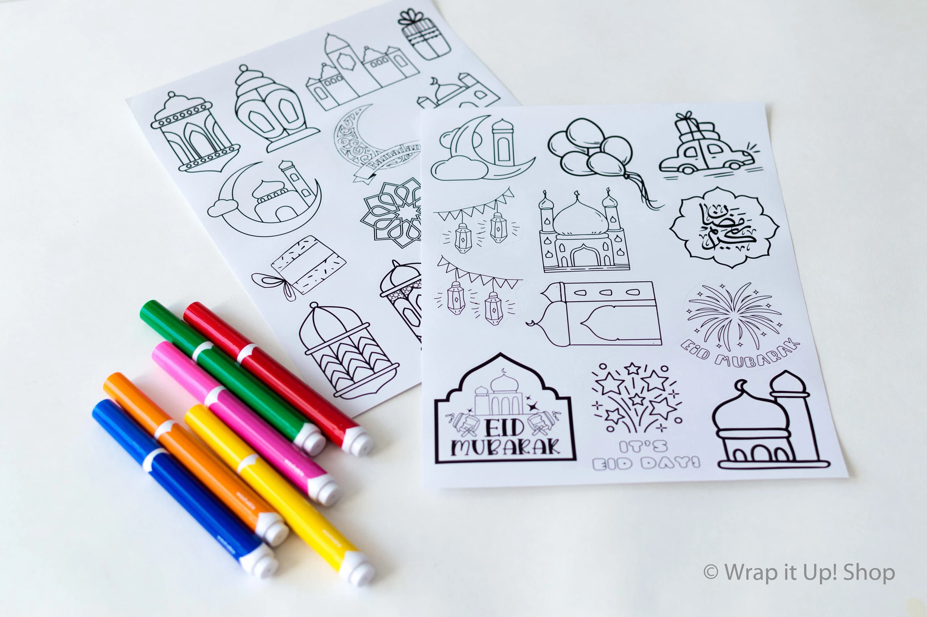 10 Pack Ramadan Color-in Stickers | Ramadan Activity | Ramadan Stickers for Kids | Islamic Crafting - image 5