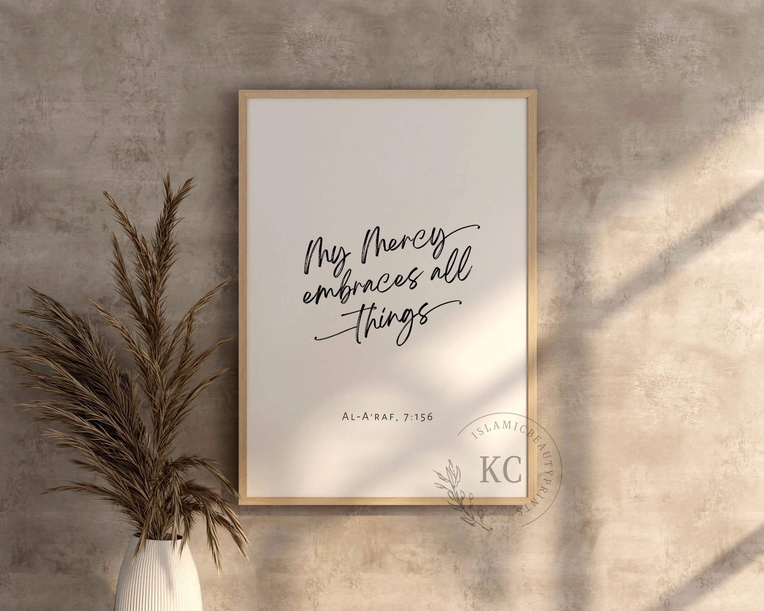 Qur’an 7:156 Digital Print | “My Mercy Embraces All Things” | Minimalist Islamic Wall Art | Spiritual Muslim Decor | Quran Printable Verse - image 2