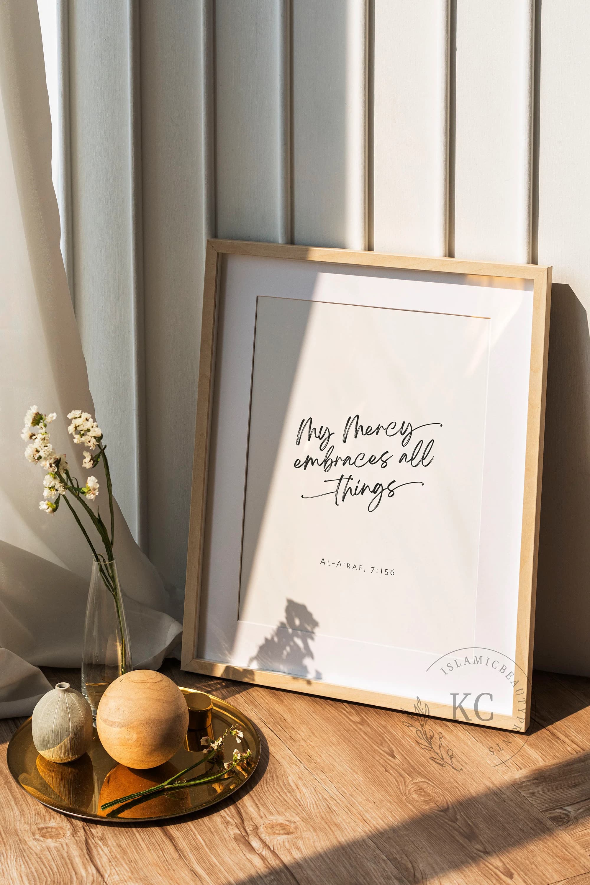 Qur’an 7:156 Digital Print | “My Mercy Embraces All Things” | Minimalist Islamic Wall Art | Spiritual Muslim Decor | Quran Printable Verse - image 3