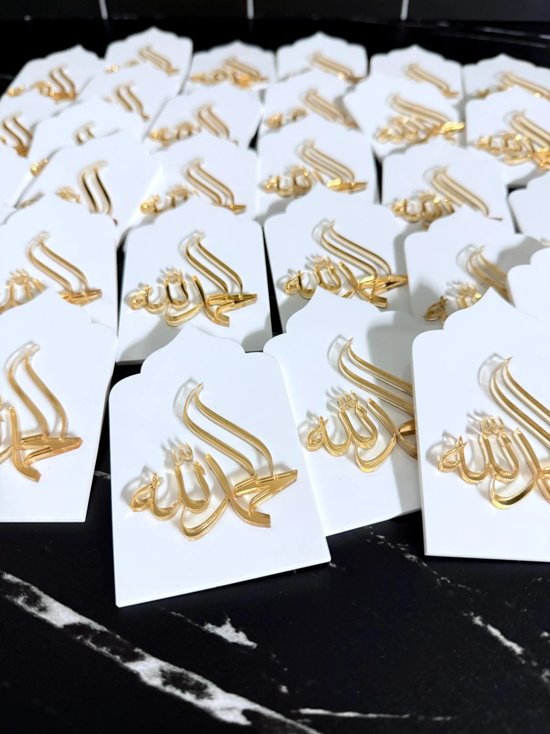 3D Alhamdullah Acrylic Magnet | Islamic Fridge Decor | White & Gold Muslim Gift | Eid Favor | Ramadan gift | Nikkah Favor| baby shower favor - image 3