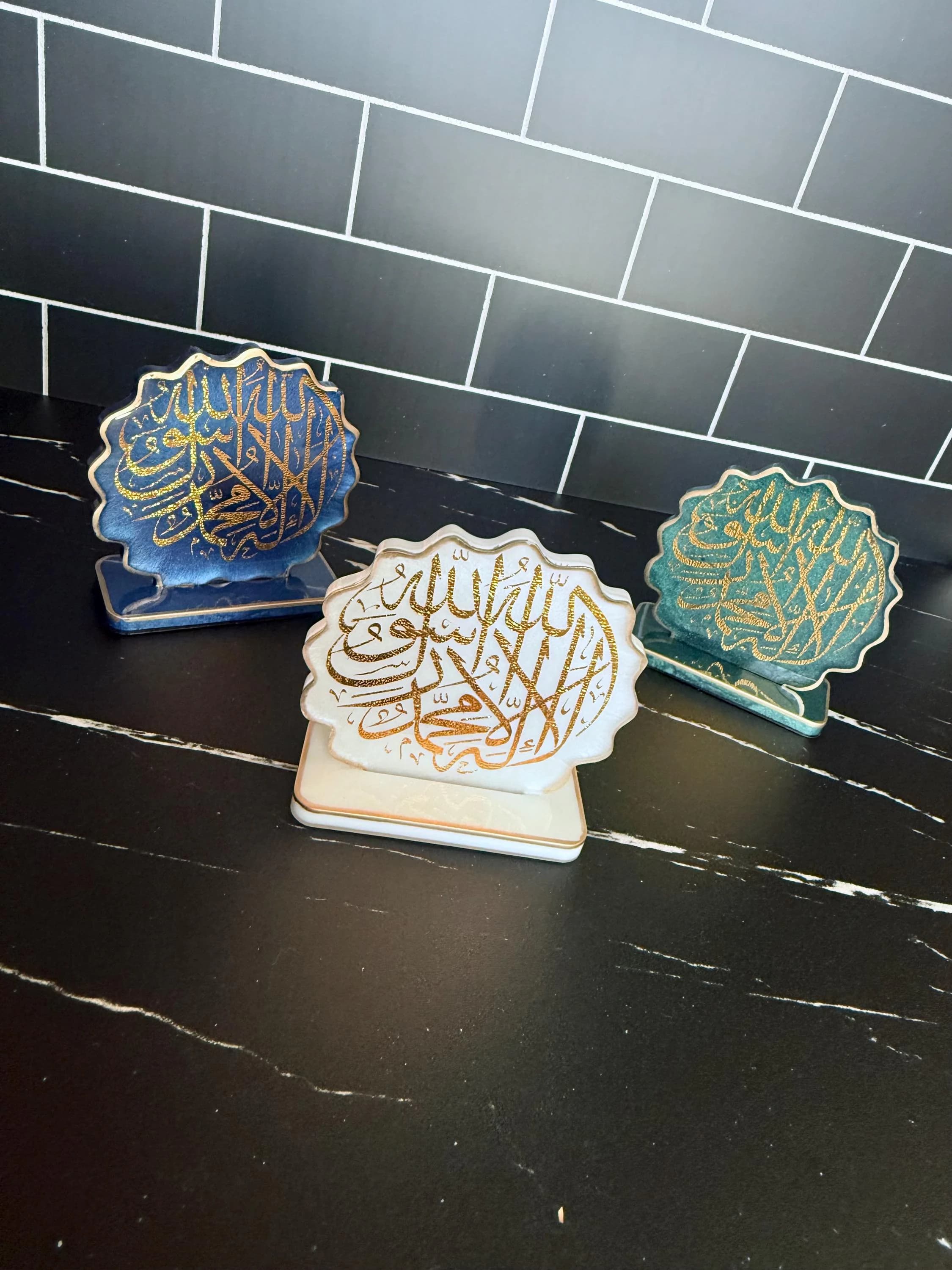 Kalima Resin Table Display –Shahada resin plaque, Islamic Desk Decor, Small Muslim Gift, Islamic Home Decoration - image 3