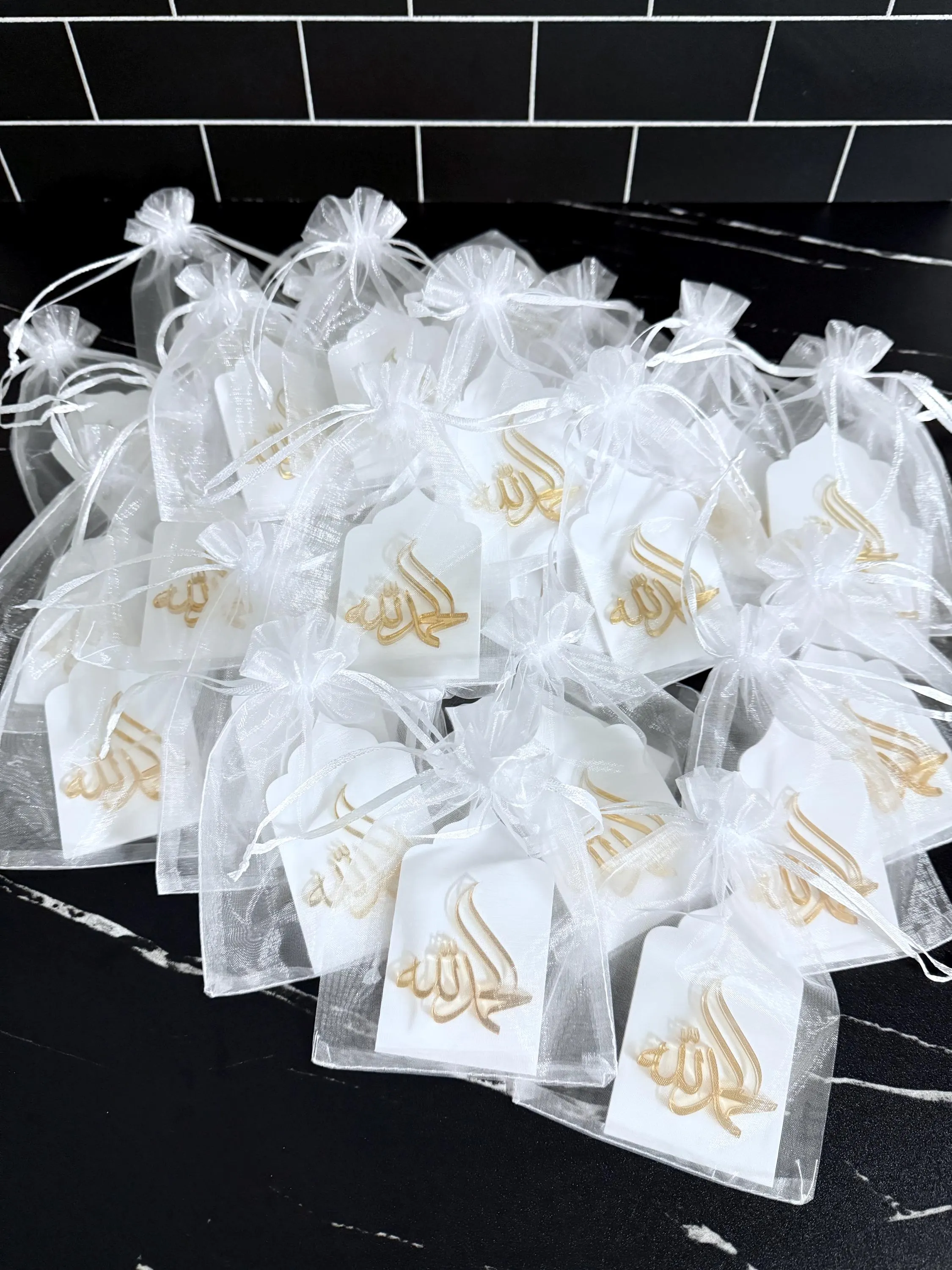3D Alhamdullah Acrylic Magnet | Islamic Fridge Decor | White & Gold Muslim Gift | Eid Favor | Ramadan gift | Nikkah Favor| baby shower favor - image 5