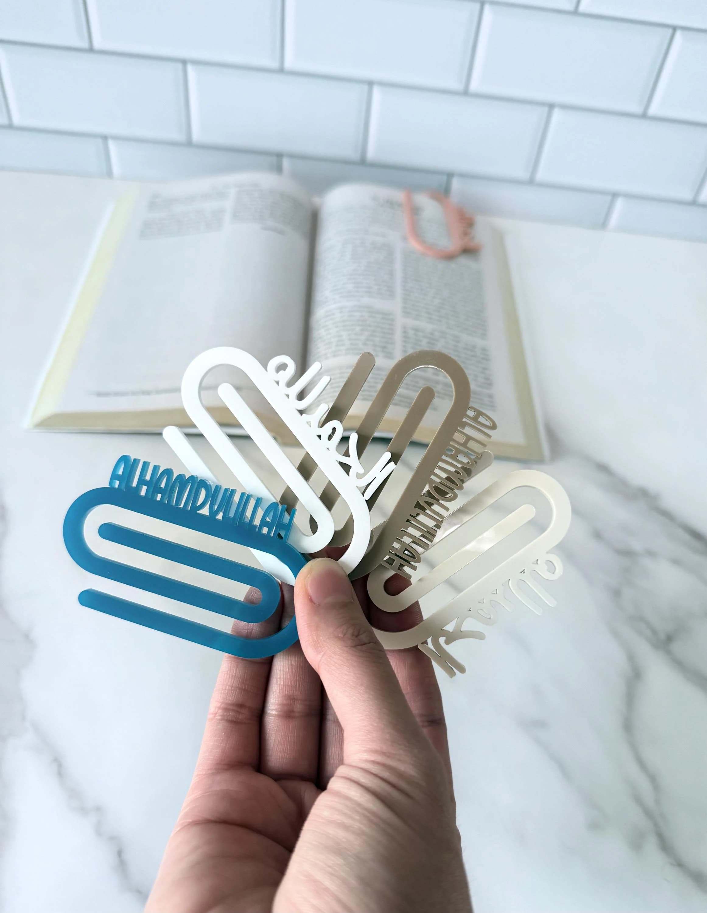 Alhamdulillah Bookmark – Arabic Calligraphy Paper Clip Bookmark – Islamic Gift – Islamic favor – Eid gift - image 4