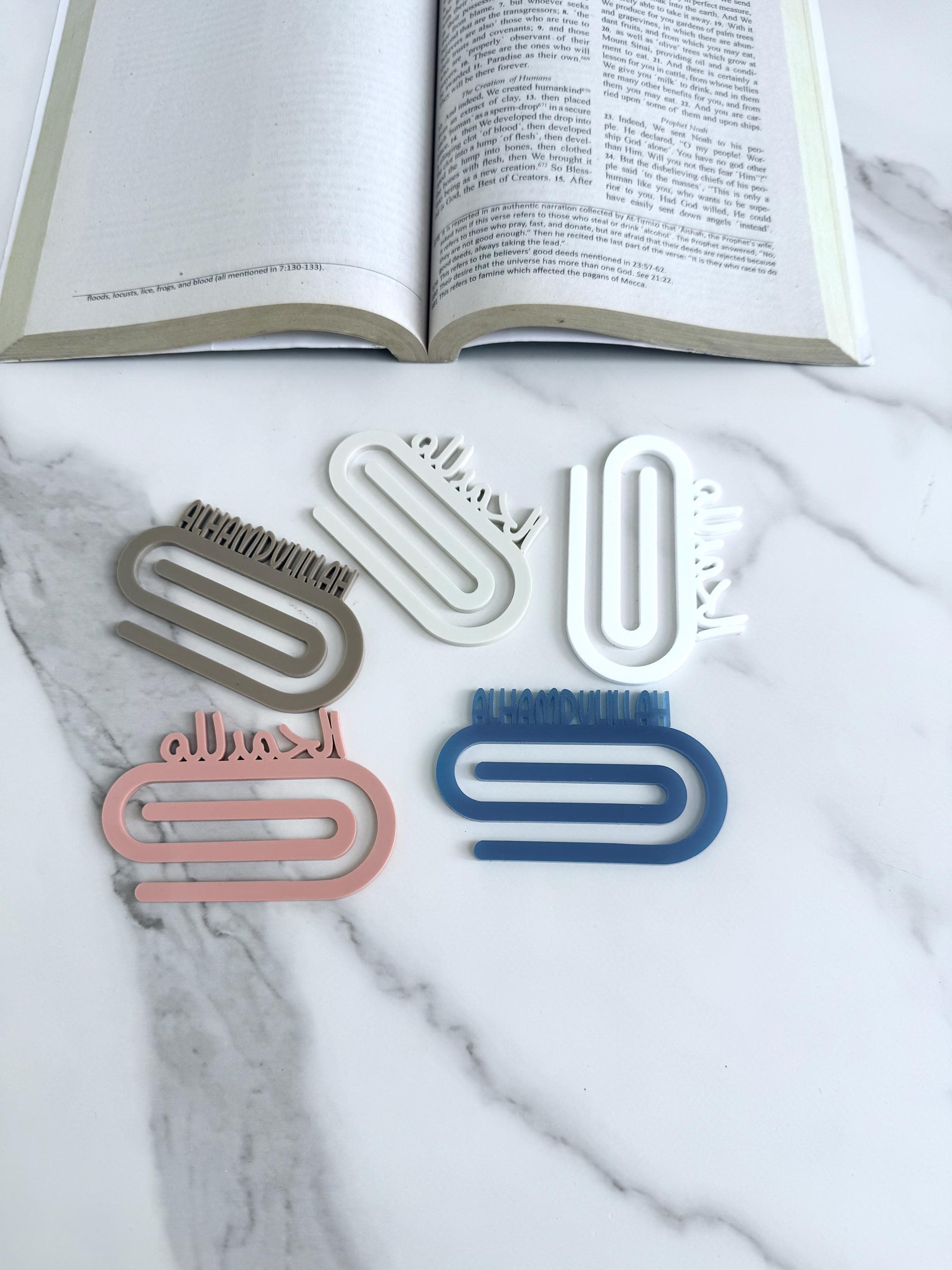 Alhamdulillah Bookmark – Arabic Calligraphy Paper Clip Bookmark – Islamic Gift – Islamic favor – Eid gift - image 2
