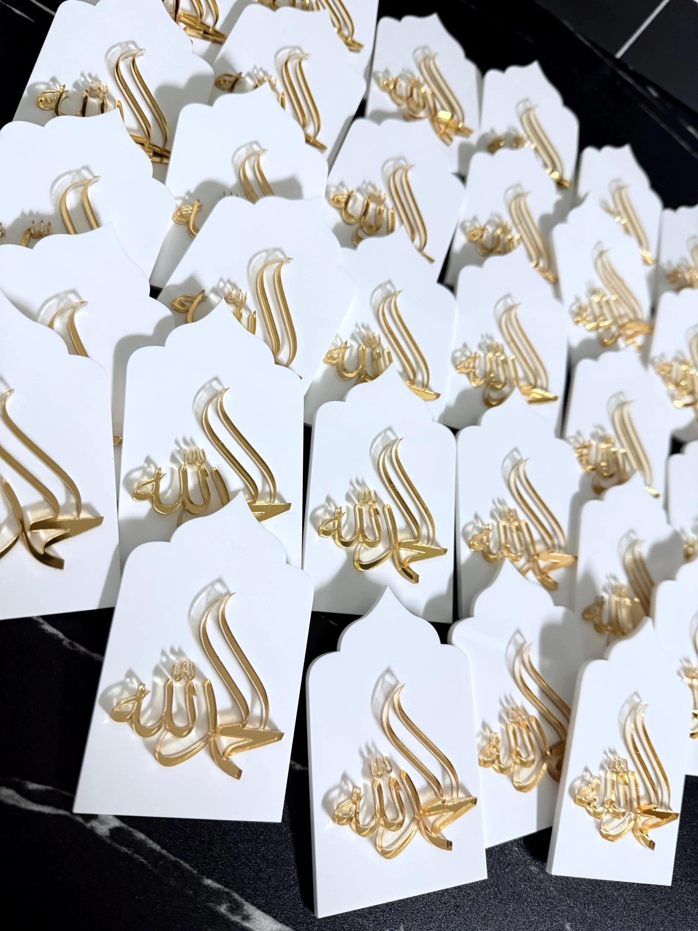 3D Alhamdullah Acrylic Magnet | Islamic Fridge Decor | White & Gold Muslim Gift | Eid Favor | Ramadan gift | Nikkah Favor| baby shower favor - image 2