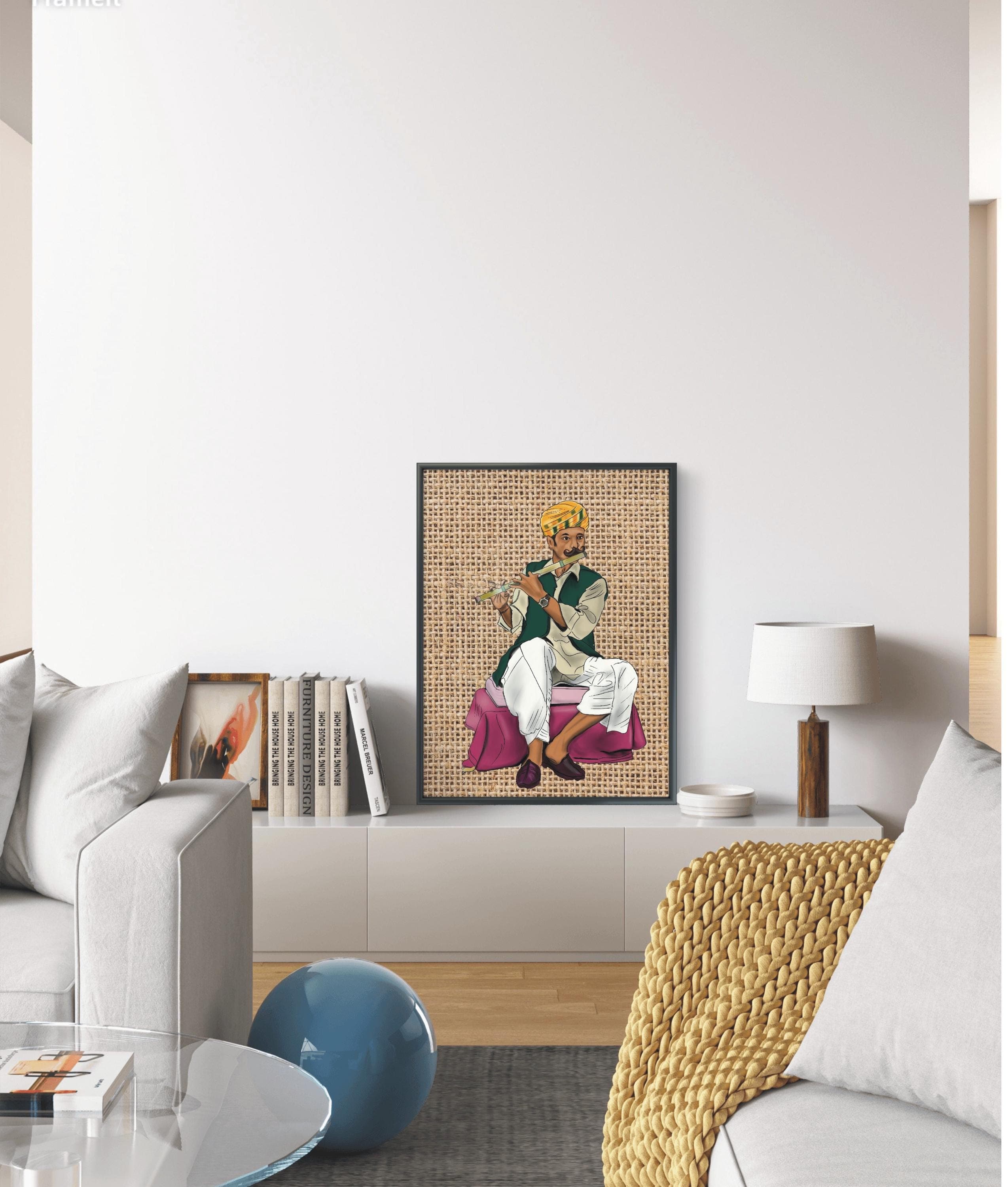Rajasthani Folk Musician Wall Art | Digital Download | Indian Traditional Decor Home Decor Indian Folk Art Digital Print | Instant Download - image 4