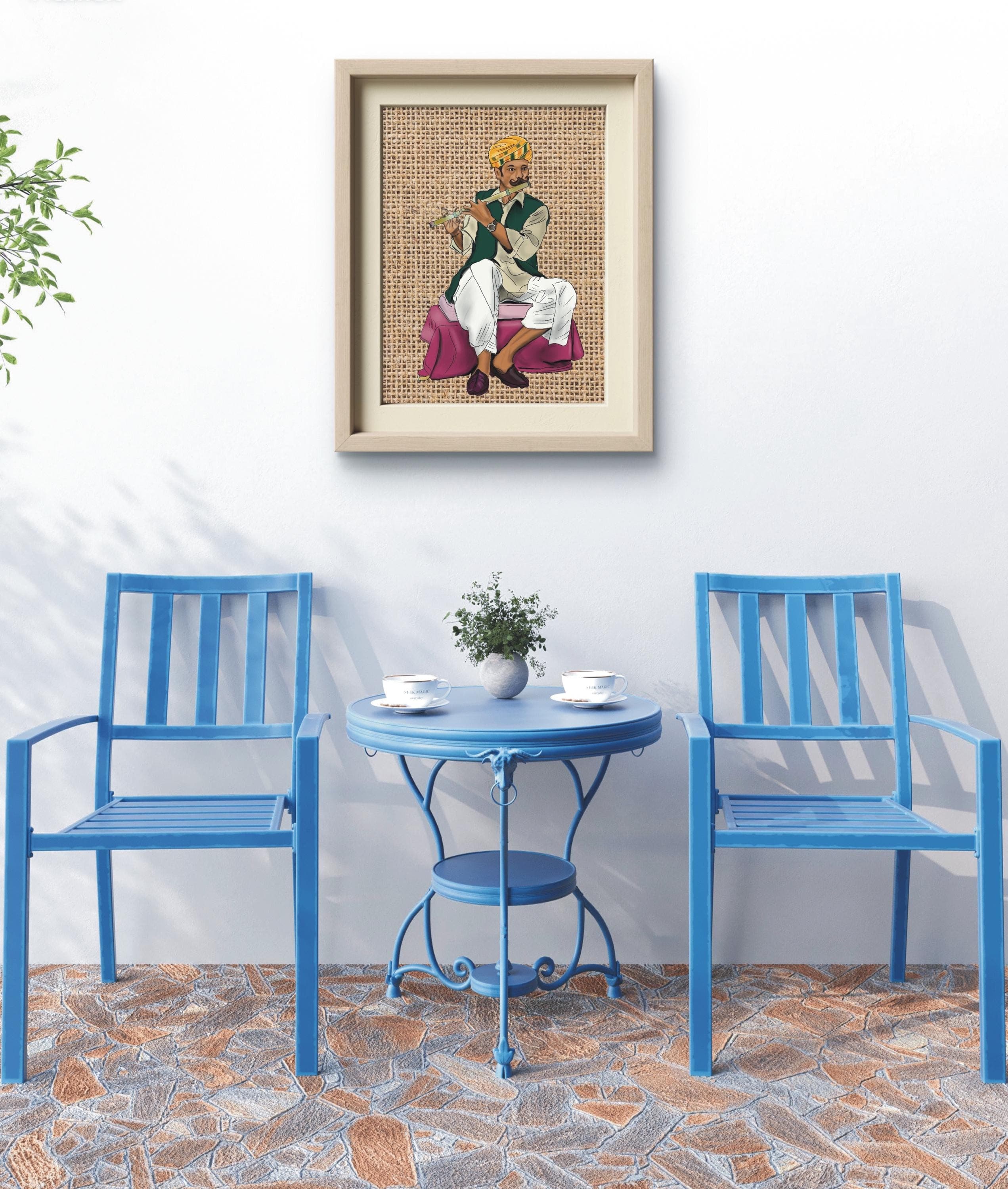 Rajasthani Folk Musician Wall Art | Digital Download | Indian Traditional Decor Home Decor Indian Folk Art Digital Print | Instant Download - image 3
