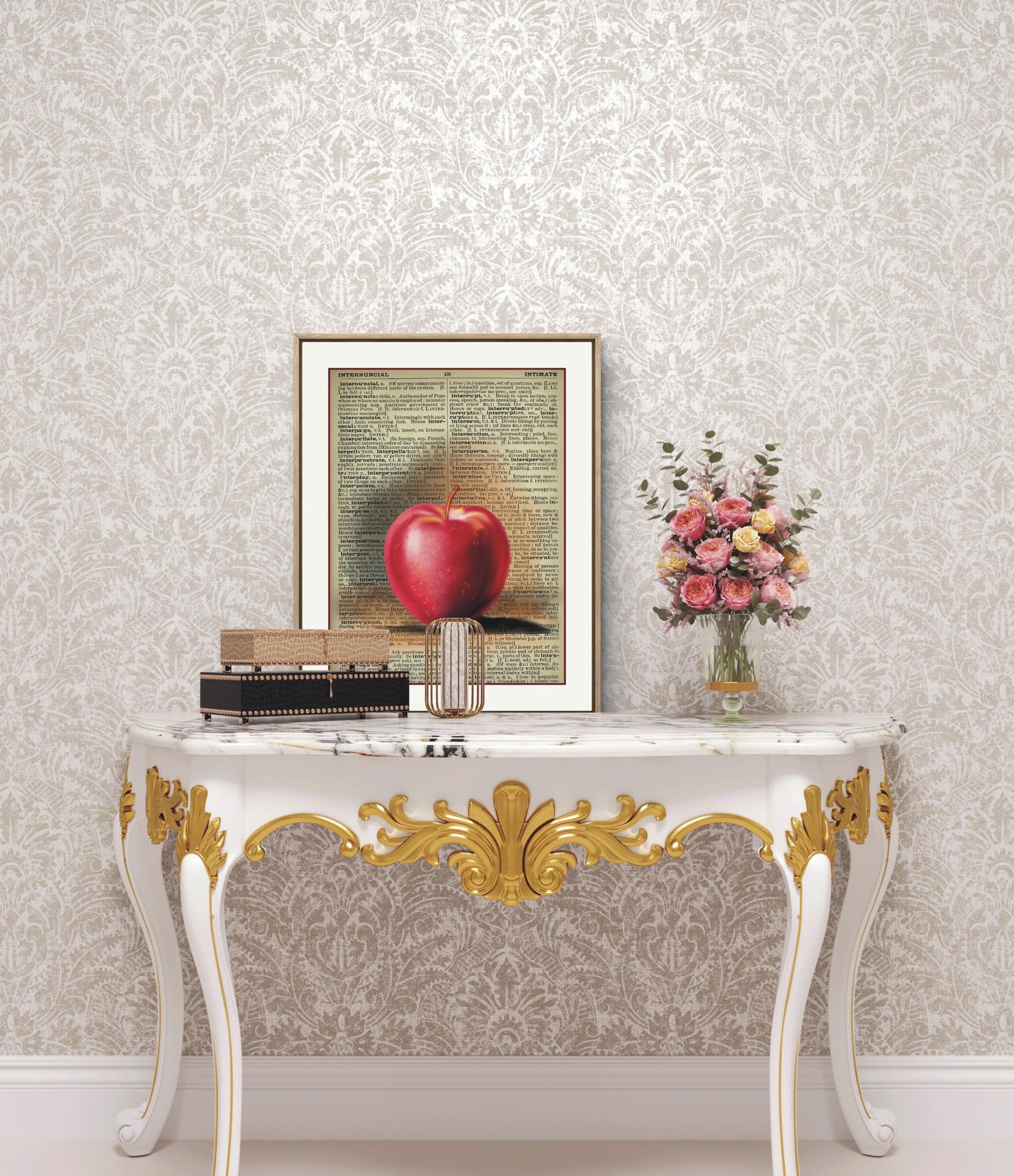 Red Apple Printable Art on Antique Book Page – Instant Download, Apple Illustration on Old Dictionary Page – Retro Printable Decor - image 3
