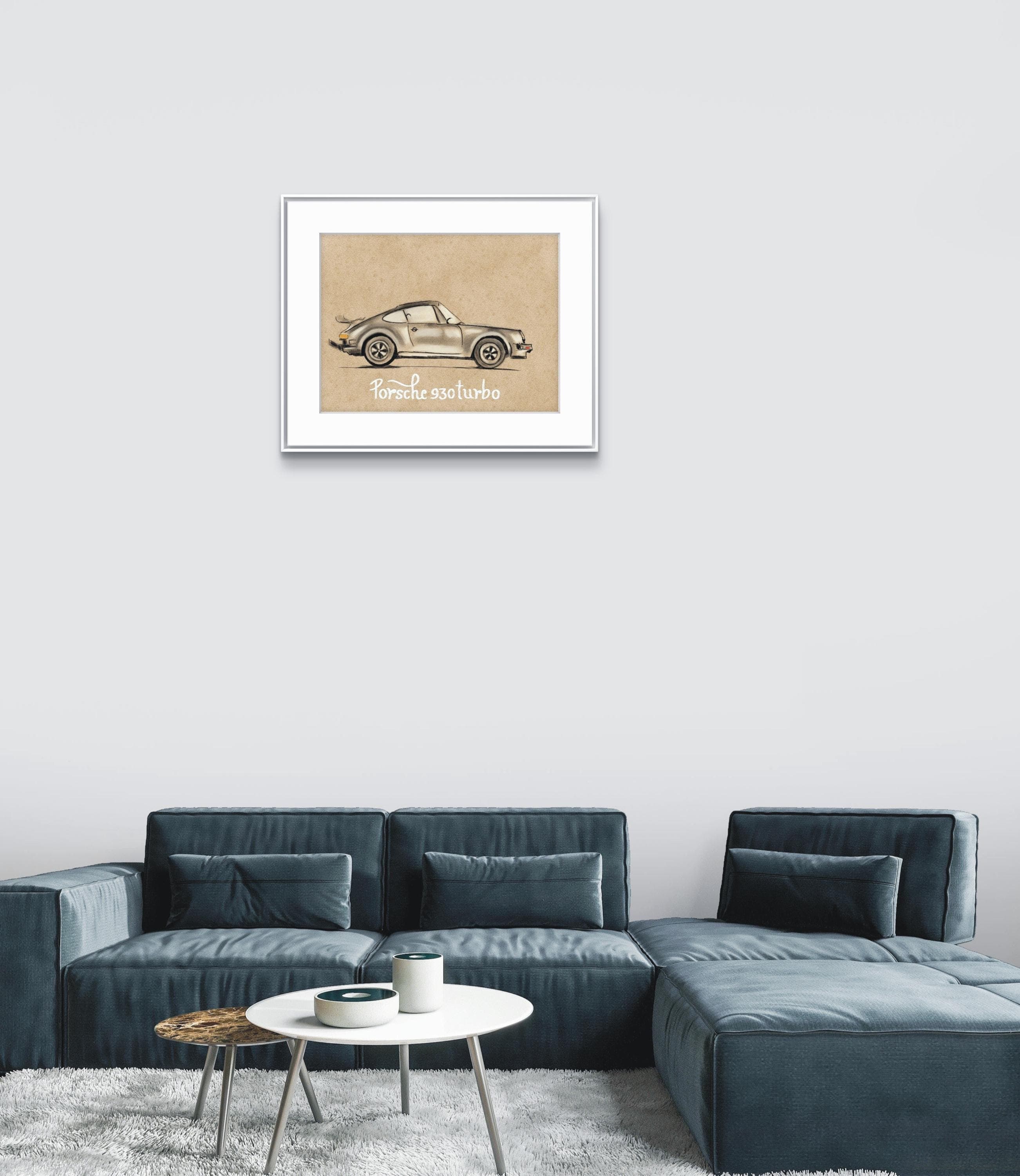 Porsche 930 Turbo Art Print, PRINTABLE, Digital Download, Automotive Wall Art, Car Posters, Porsche Painting Print, Classic Car Painting - image 4
