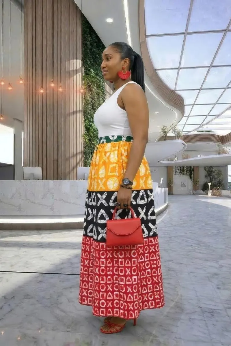 Makena African Print Maxi Skirt - image 4