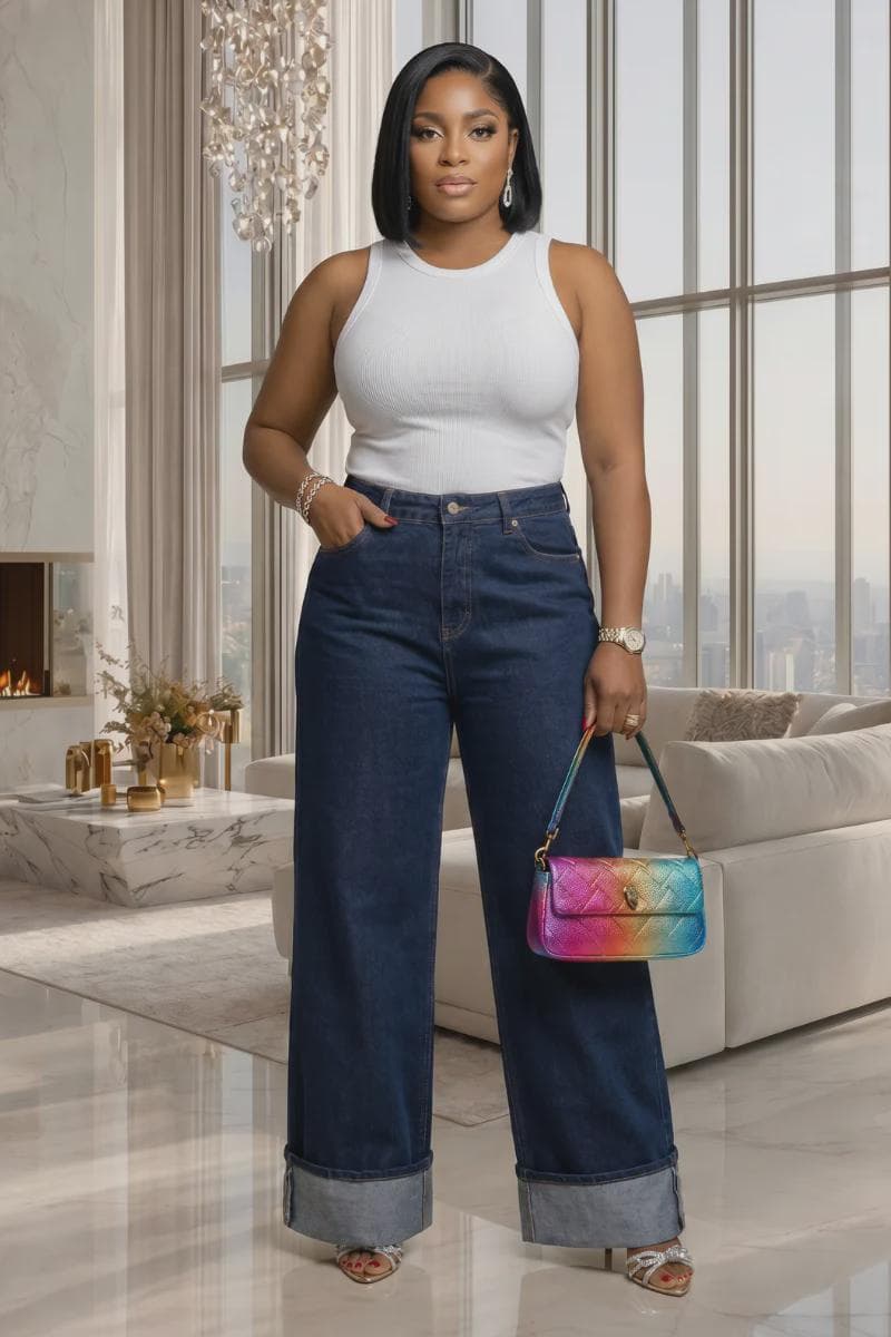 Esme Blue Turn Up Jeans