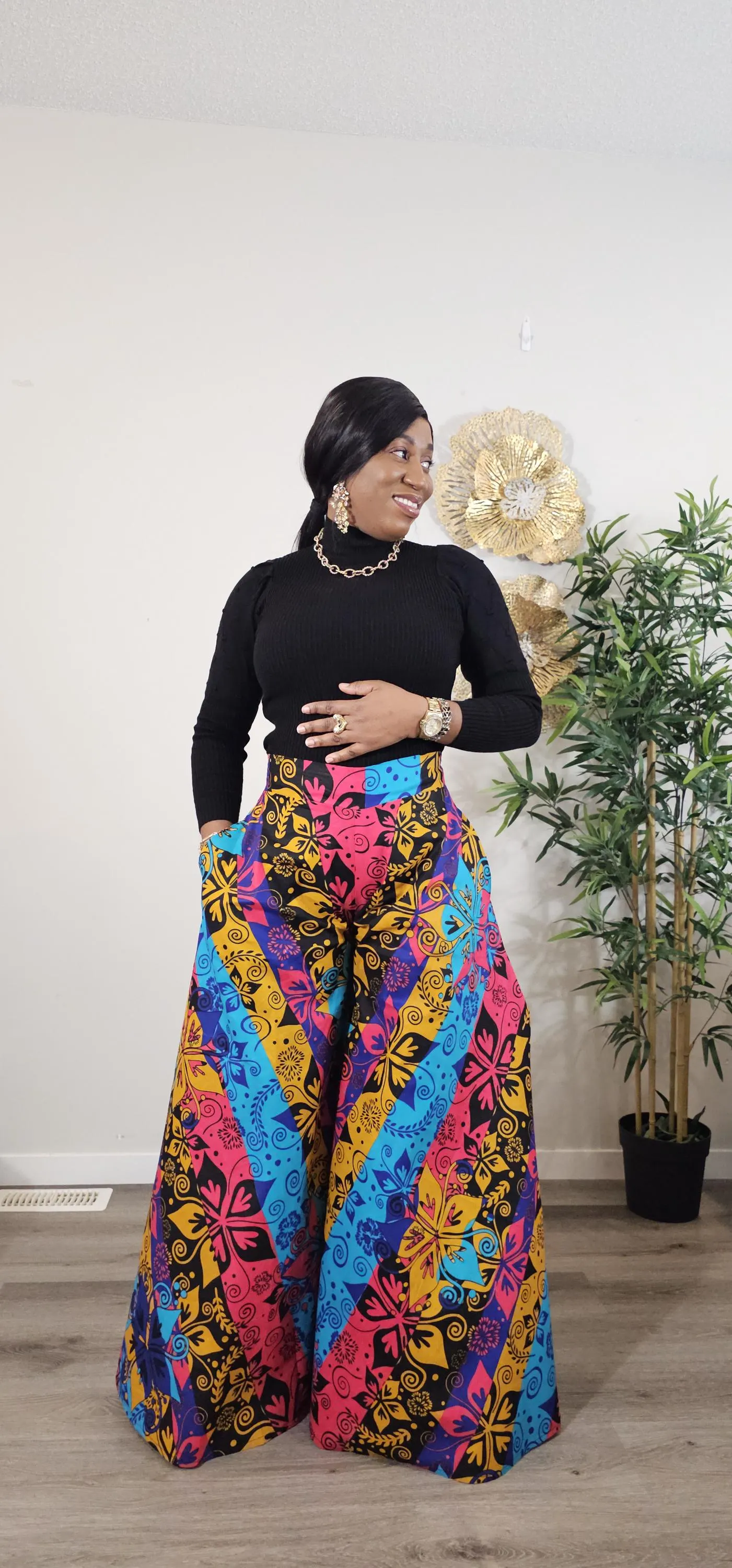 Vibrant African Ankara Print Palazzo Trousers