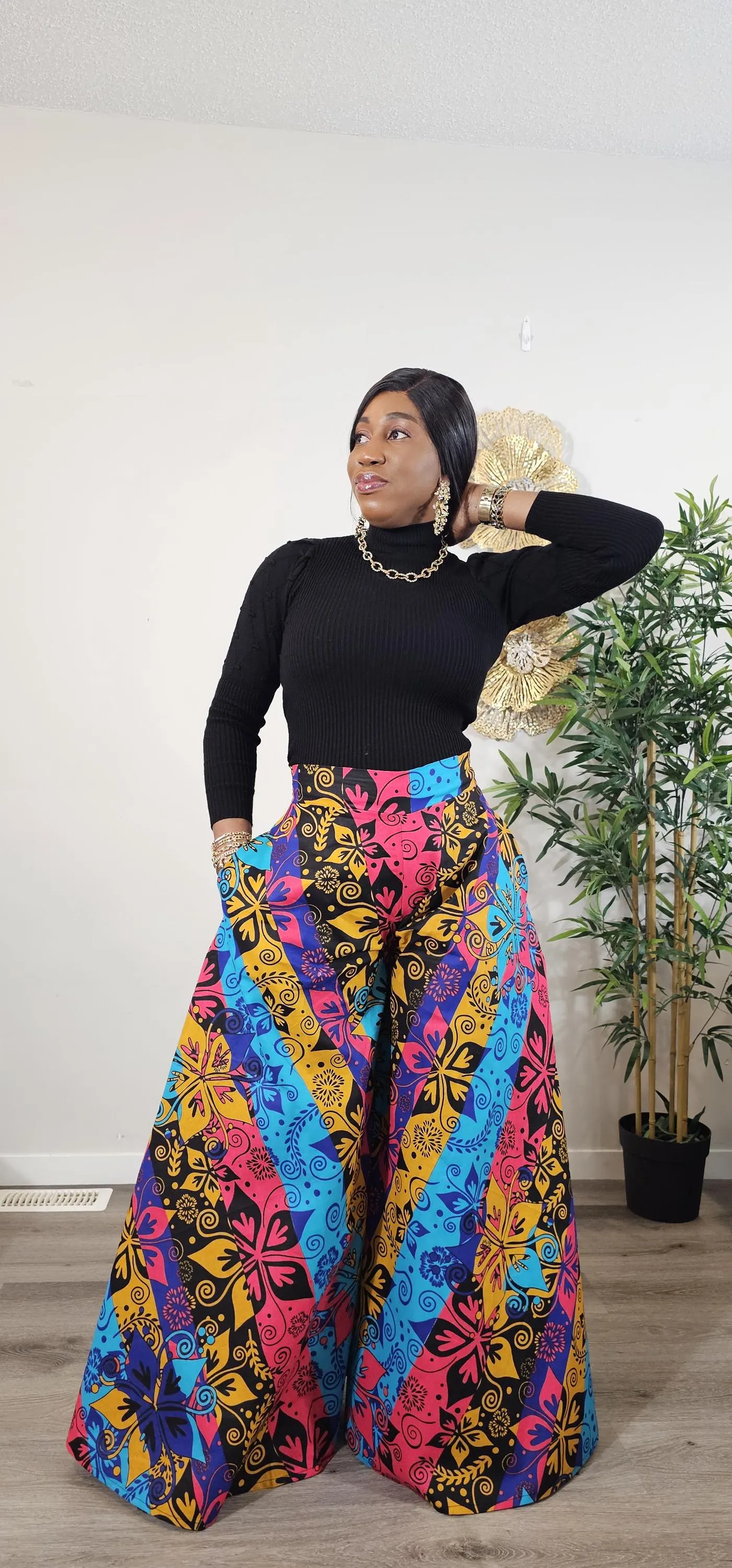 Vibrant African Ankara Print Palazzo Trousers - image 5