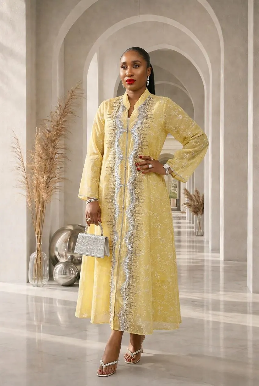 Shams Abaya Dress - Yellow - image 3