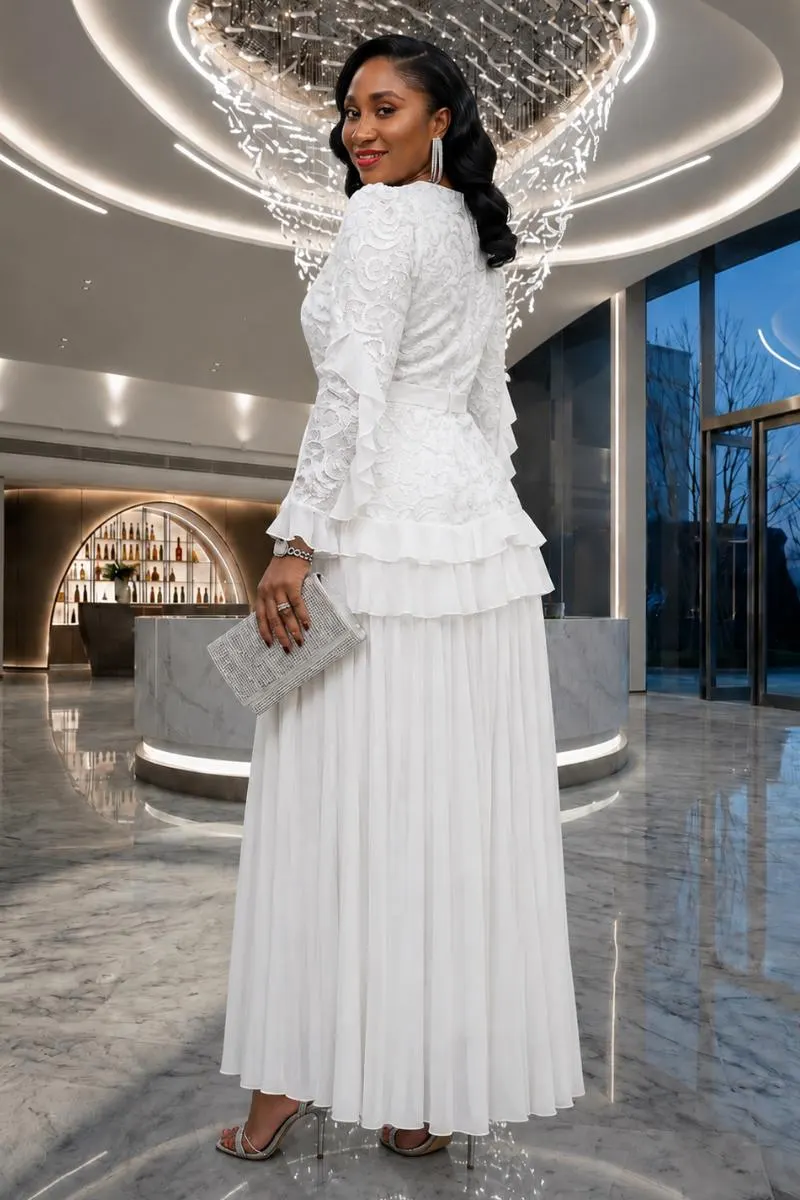 Lilian Delicate White Layered Dress - image 3