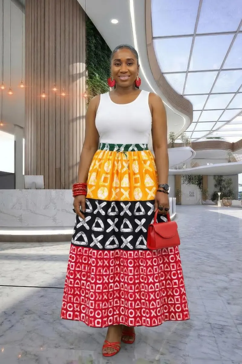 Makena African Print Maxi Skirt - image 2