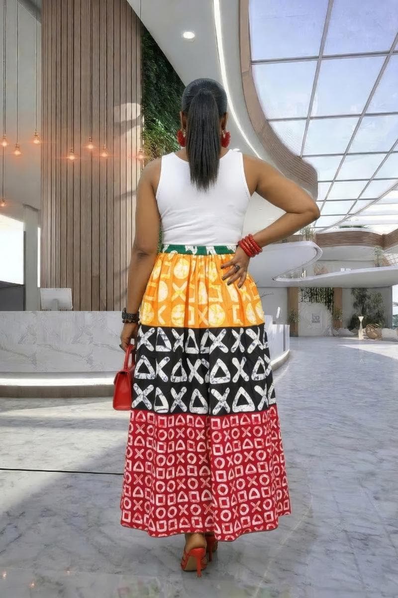 Makena African Print Maxi Skirt - image 3