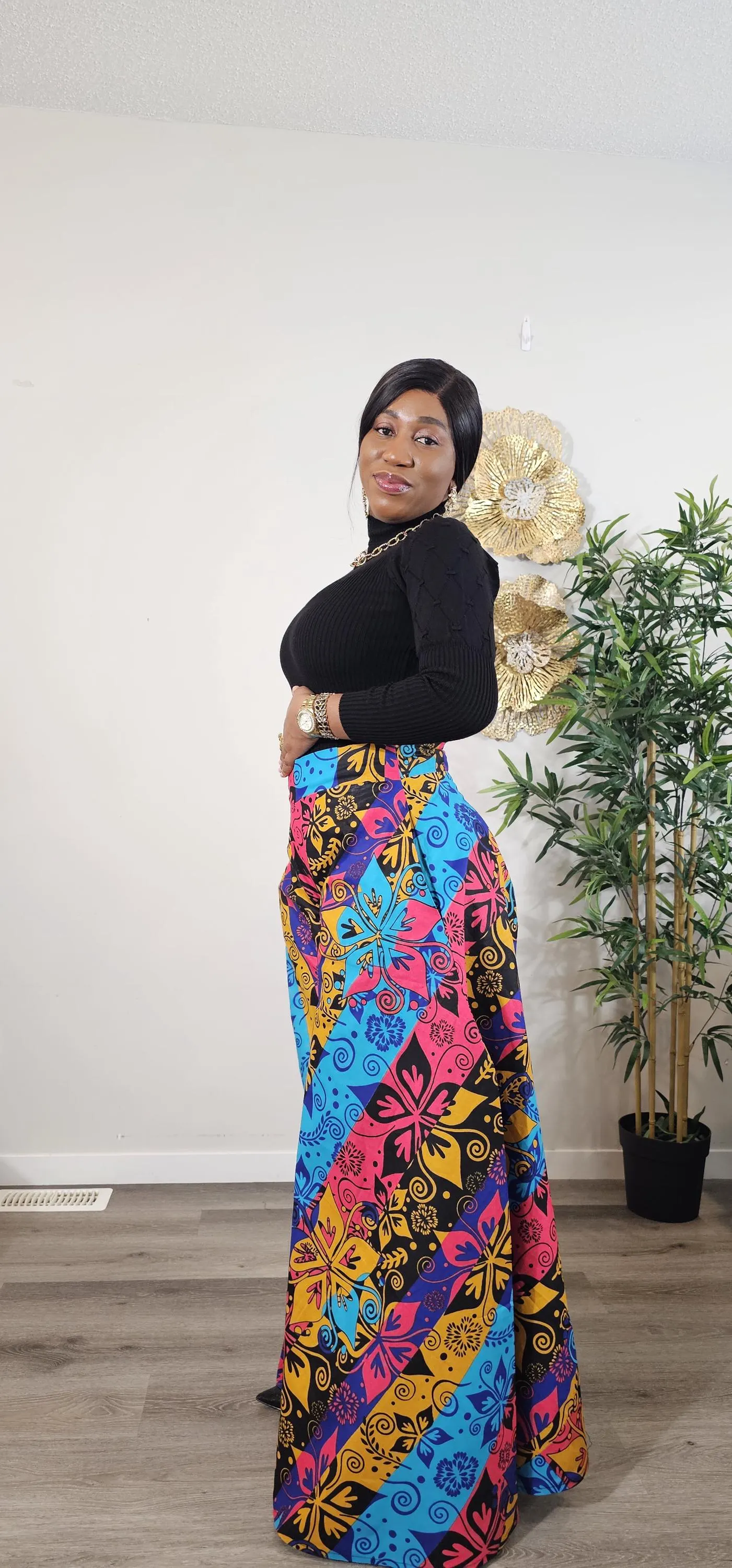 Vibrant African Ankara Print Palazzo Trousers - image 4