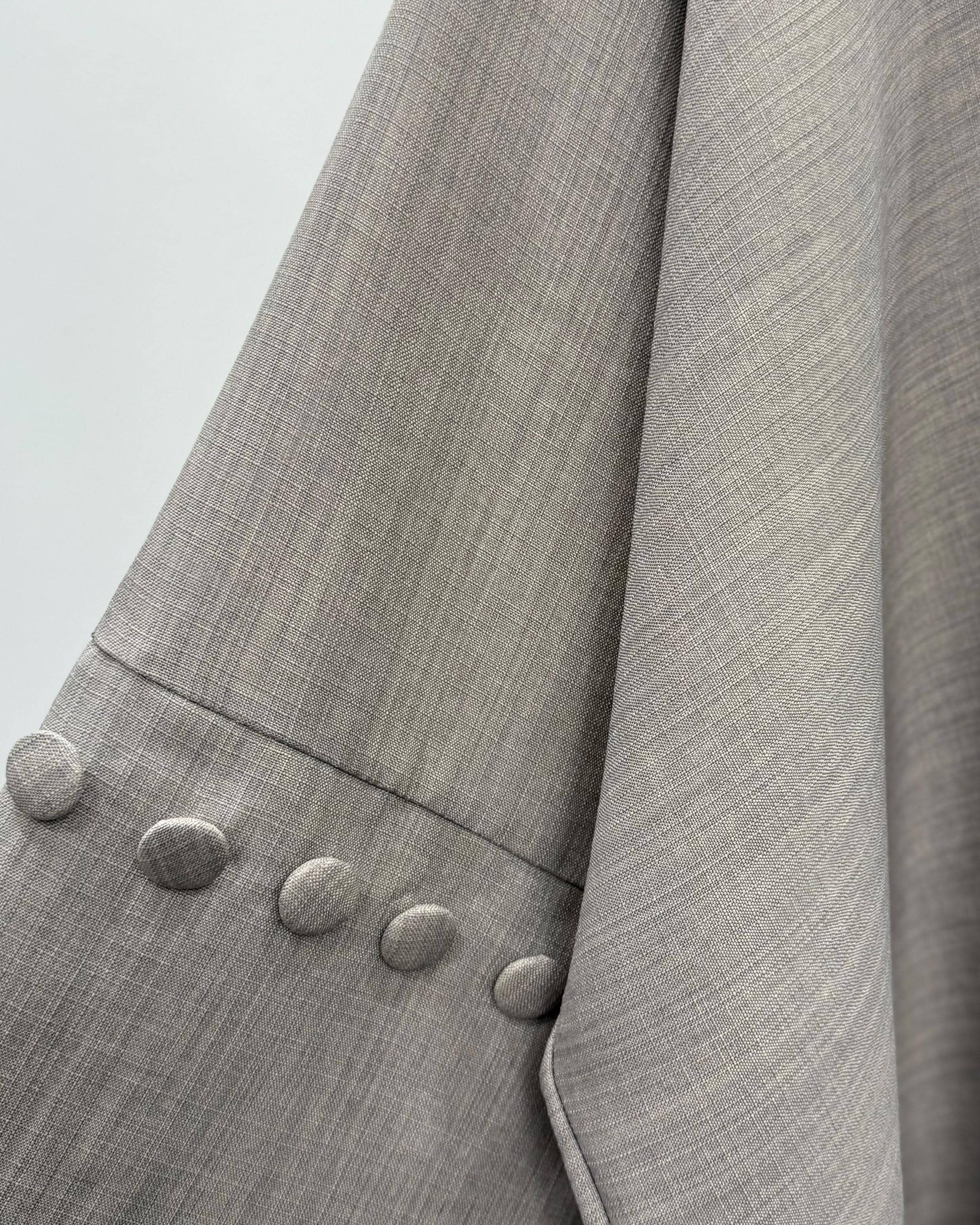 Minimalist Grey Linen Abaya | Button Sleeve Design (No Inner Dress) - image 4