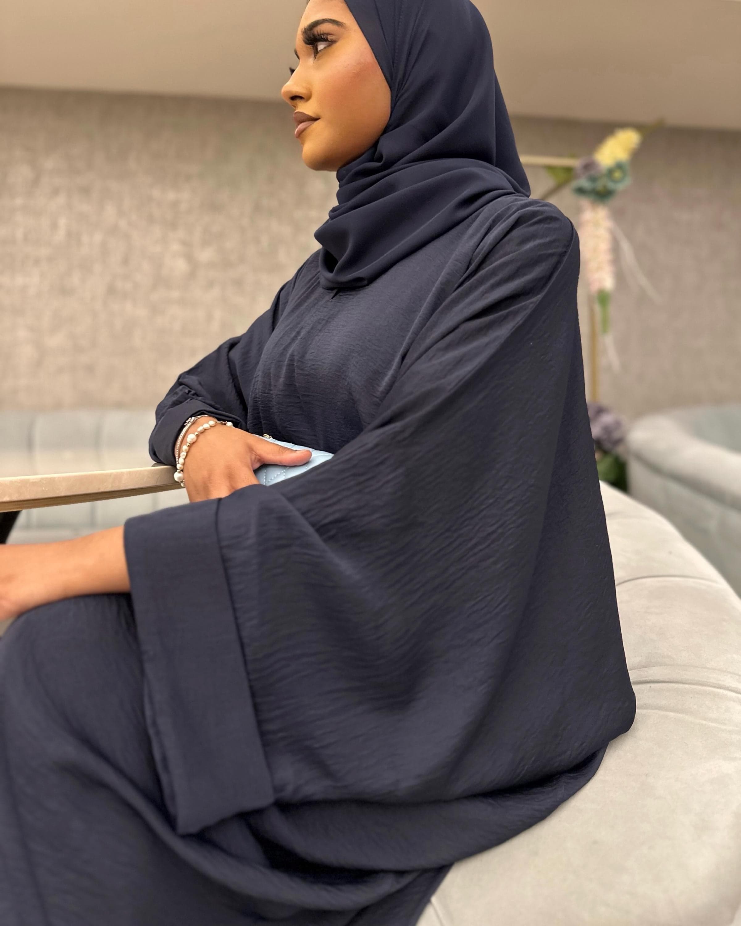 Umrah Abaya: Wudhu Friendly Butterfly Abaya with Clipped Sleeves - Lightweight for Tawaf (Berry) - image 3
