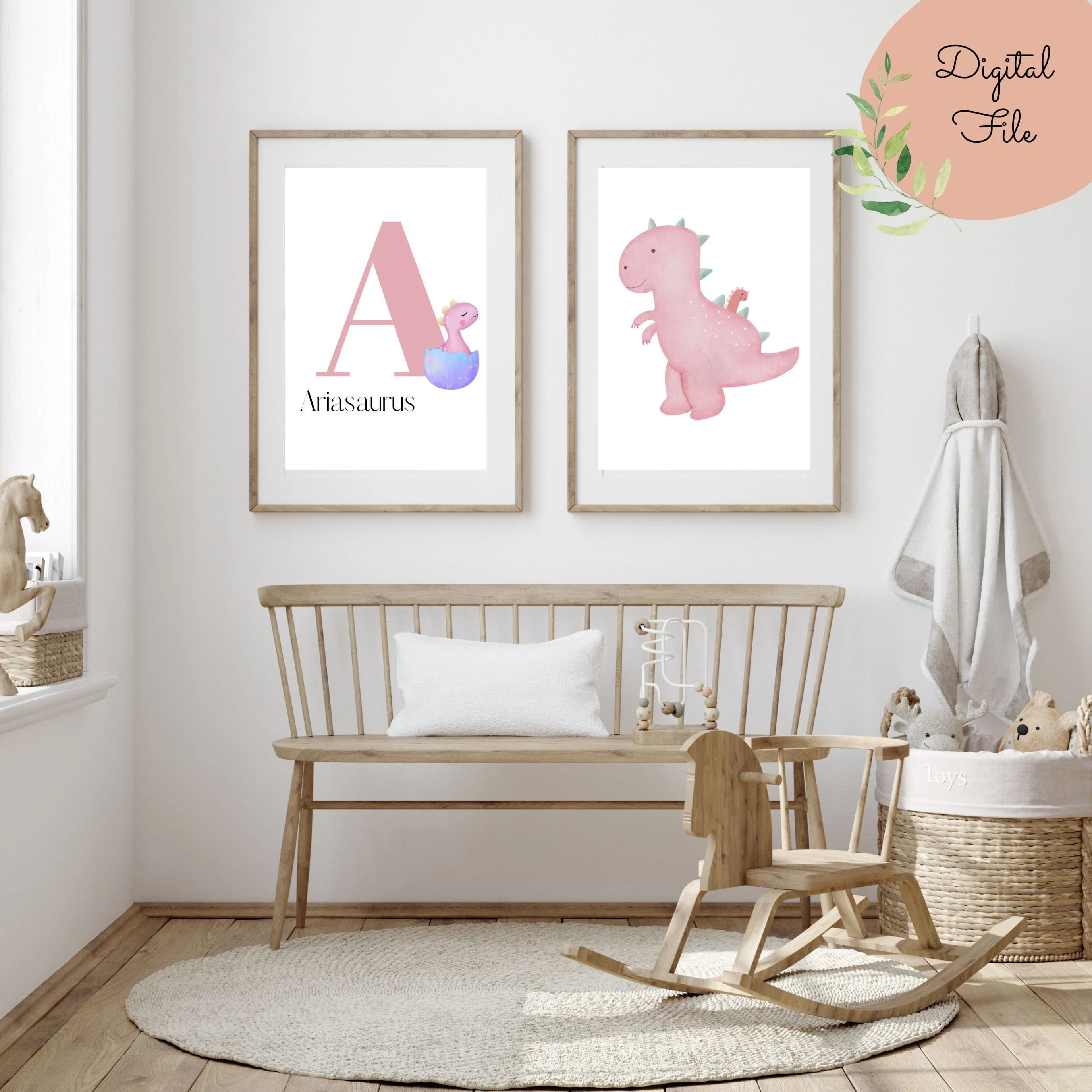 Personalized Dinosaur Decor, Nursery Print, Dinosaur Themed Bedroom, Digital File, Playroom Print, Gender Neutral, Baby Shower Gift - image 3