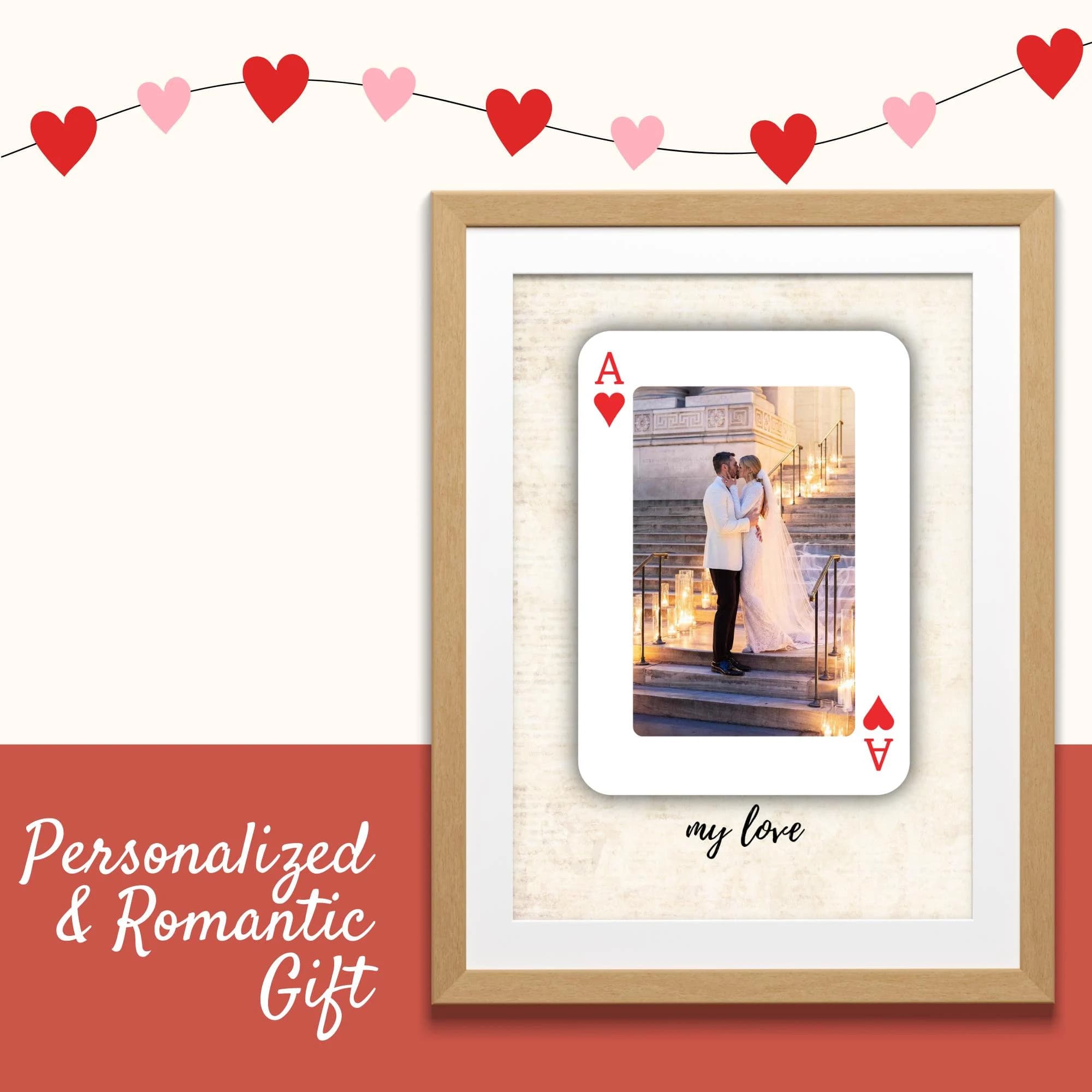 Personalized Card Art – Unique Gift for Him or Her – Anniversary, Valentine's Day, Birthday, Love Celebration Digital Download Ace of Hearts