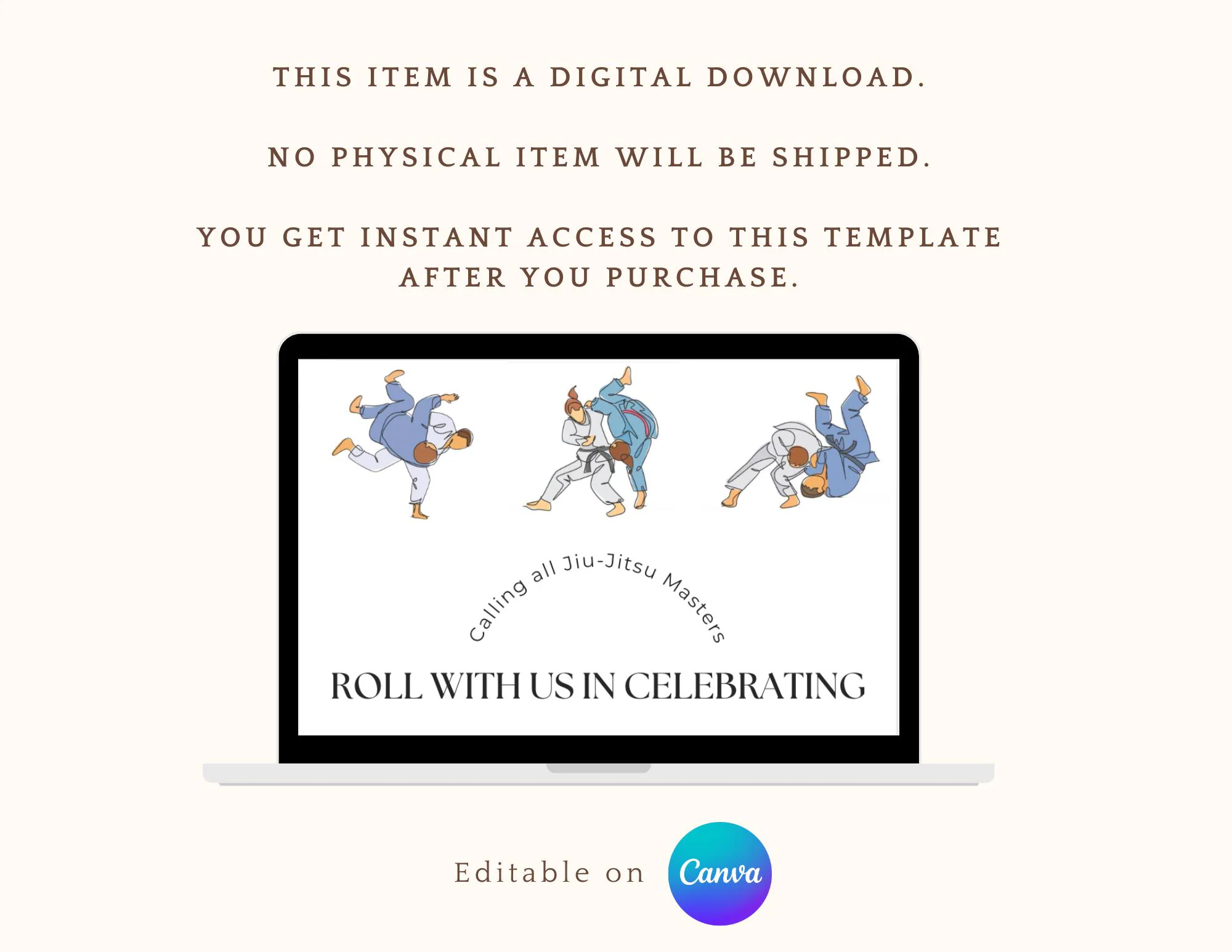 Jiu Jitsu Birthday Party Invitation, Martial Arts Birthday Party, Brazilian Jiu Jitsu, Jiu Jitsu Theme, Black Belt - image 3