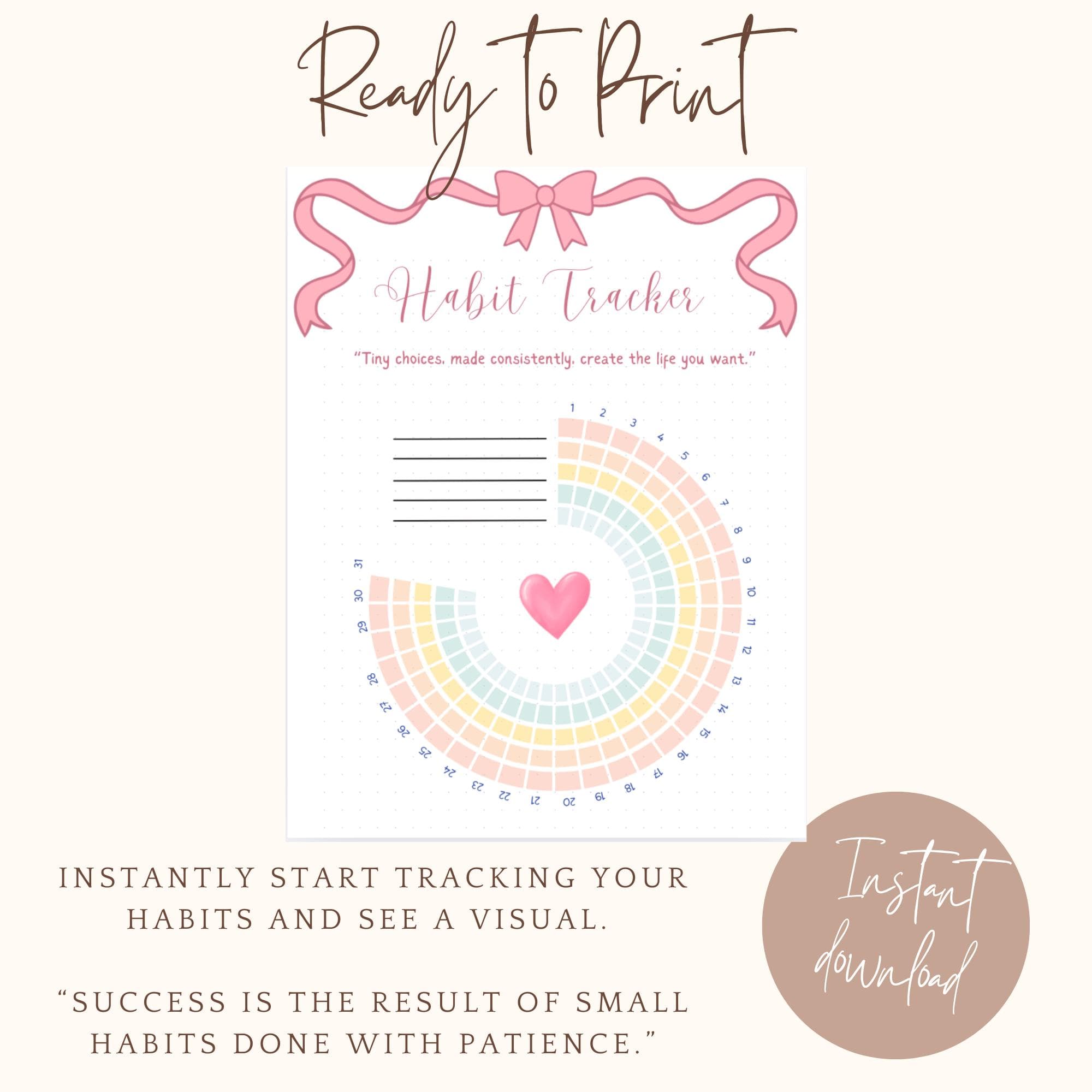 Habit Tracker - PRINTABLE Journal Page - Monthly Tracker - Monthly Goal Tracker - Fitness Tracker - Health Tracker - Printable Planner Page - image 4
