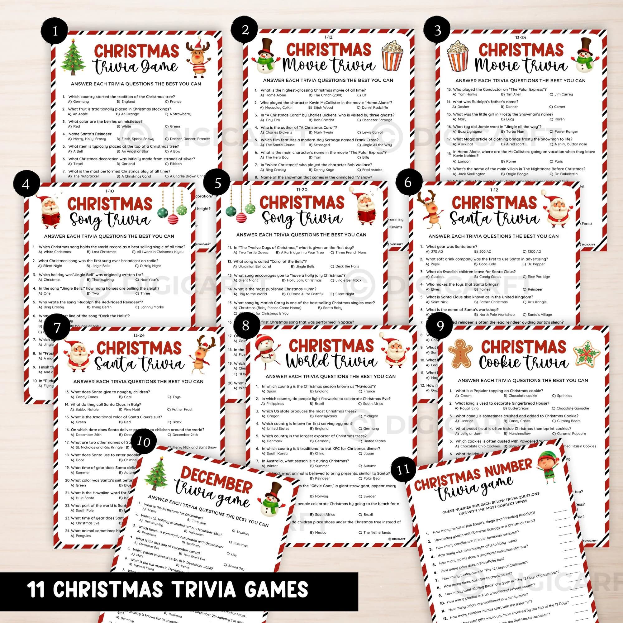 Mix and Mingle game, Jingle and mingle game, Christmas plate on your head game, Christmas Number trivia, Who is most like s Snowman, Who is most like an Elf, Who is most like a Reindeer, Who is moat like the Grinchiest, Christmas left right game
Christmas Charades game, Christmas true or false, Roll a Christmas tree dice game. Christmas Emoji pictionary game, Christmas emoji game bundle, Christmas movie emoji game, Holiday song emoji game