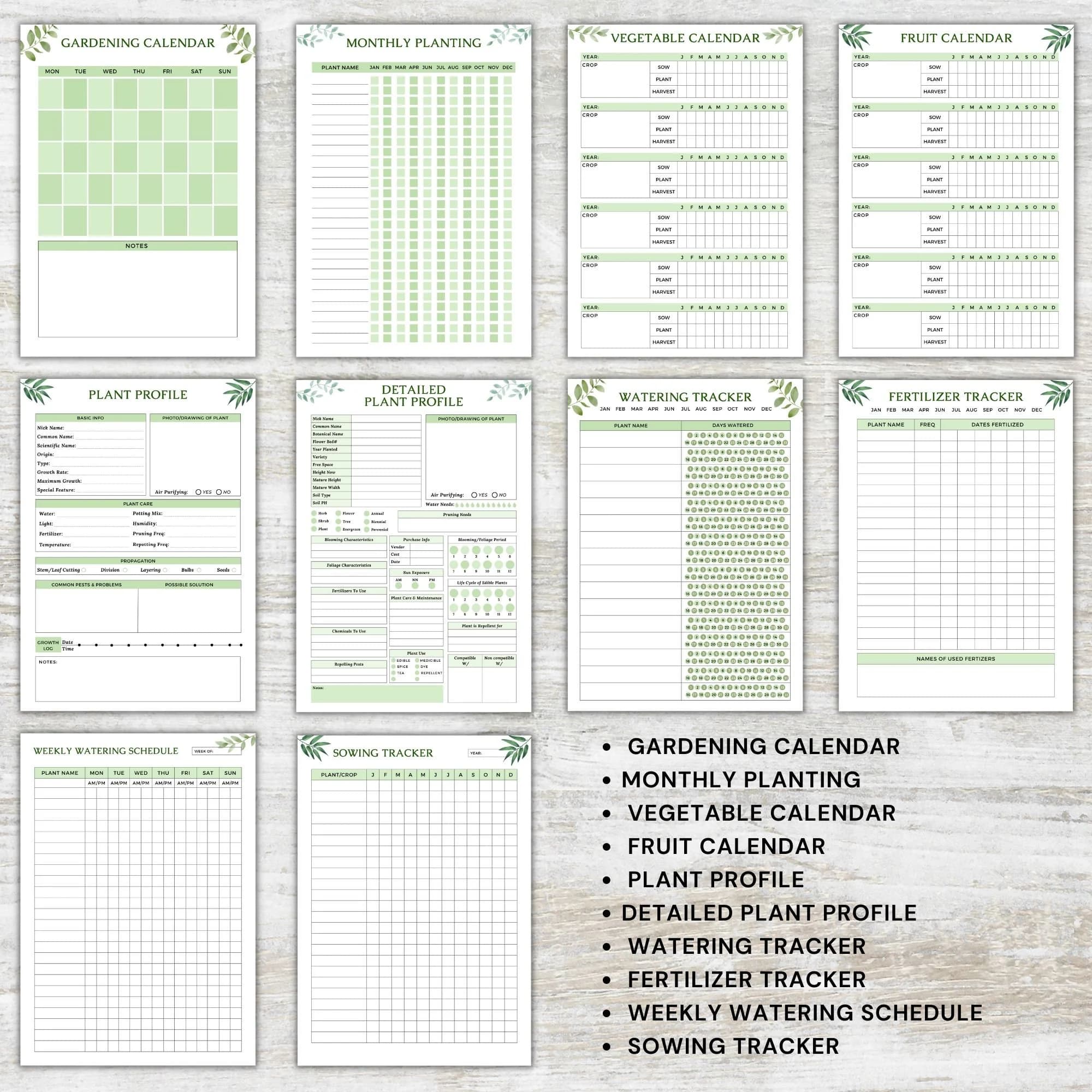 Gardening planner printable pdf,garden planner journal digital,indoor plant watering schedule,house plant care planner,gardening logbook - image 4