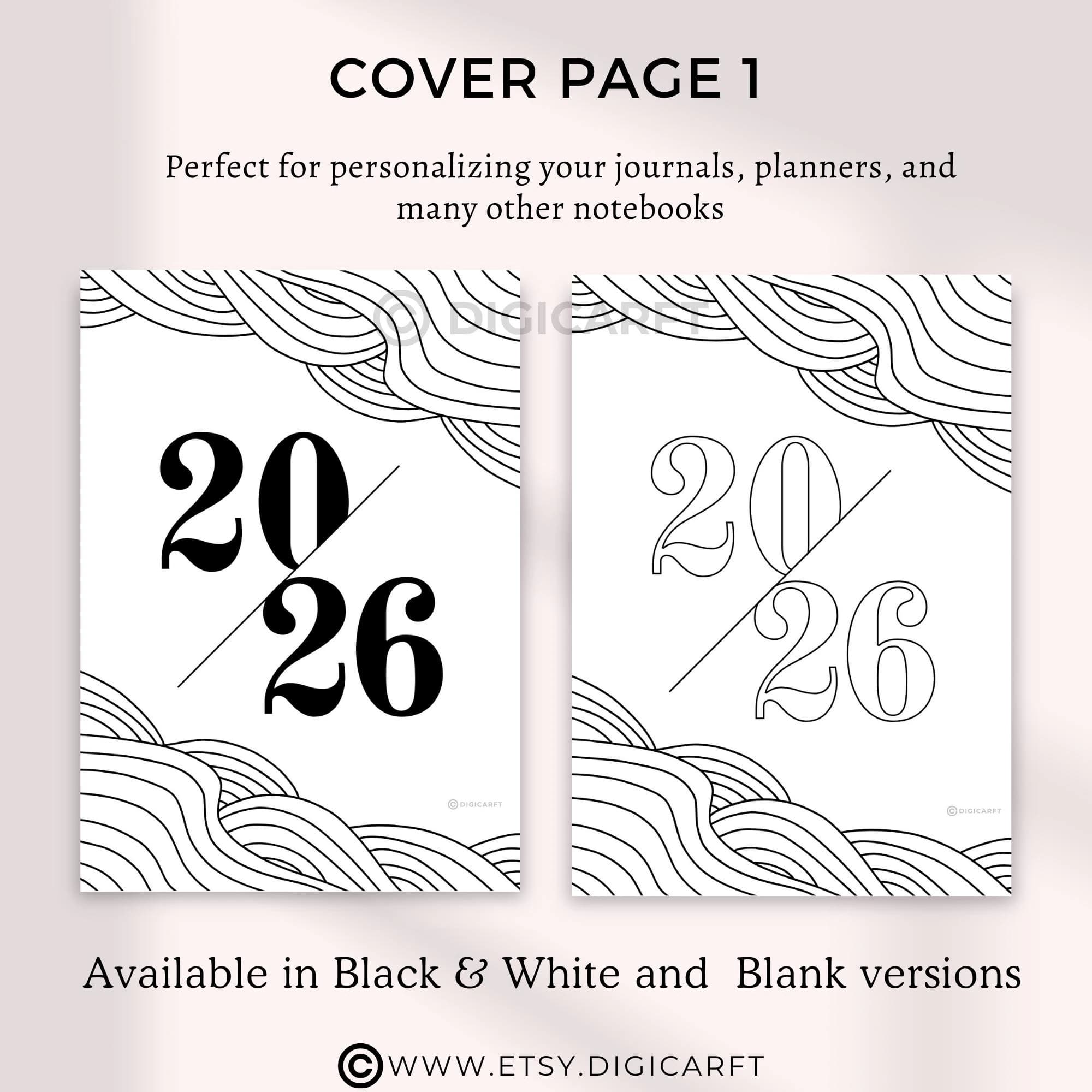 digital planner cover inserts, printable planner dashboards, 2026 minimalist planner cover, A5 bullet journal cover printables, 2026 calendar cover page, planner front and back covers, cute bujo title pages 2026, digital bullet journal dashboard templates, 2026 digital planner bundle, printable planner aesthetic covers, 2026 bujo dashboard kit, pastel planner cover templates, editable PDF planner covers