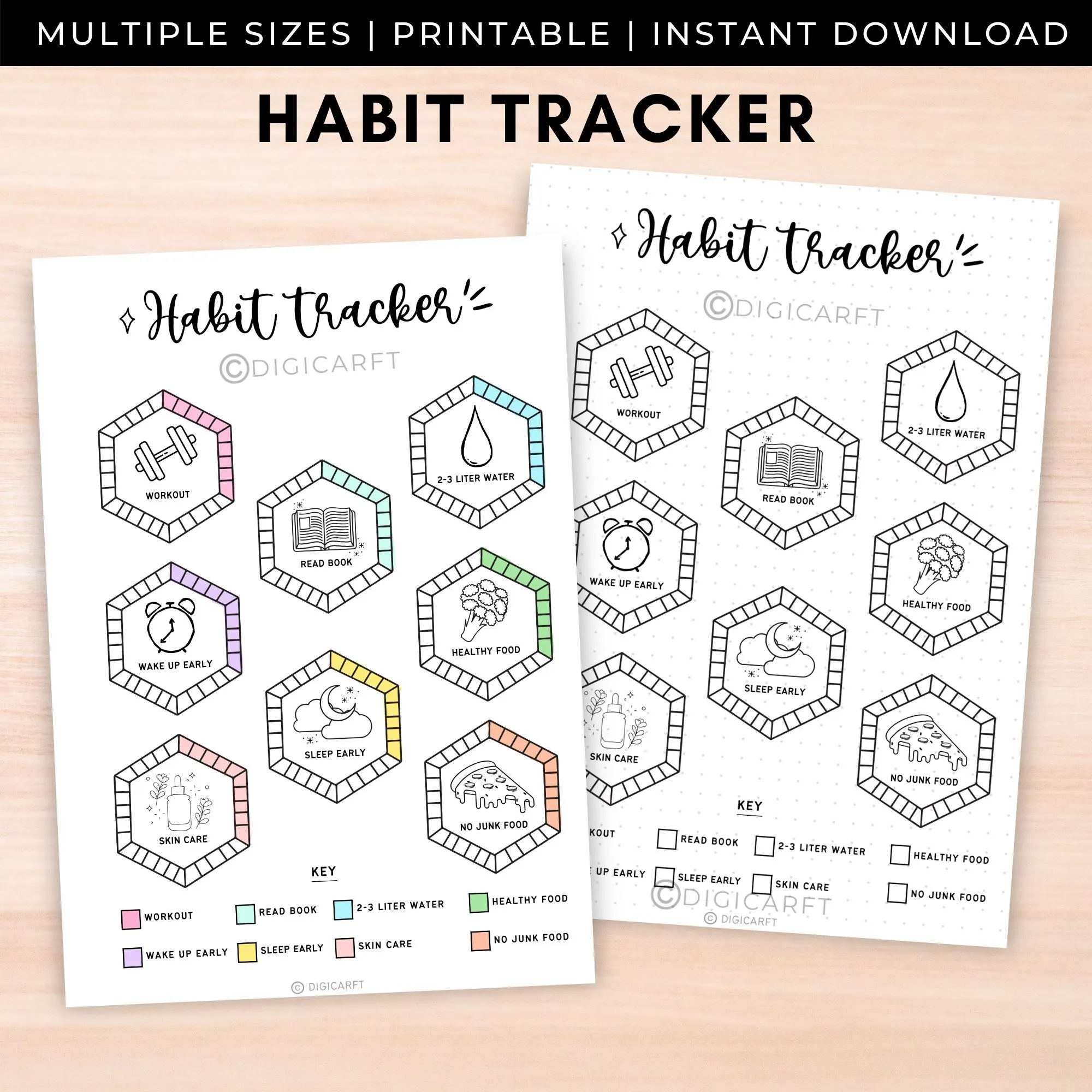 Monthly habit tracker printable,Wheel habit tracker,Healthy Habit tracking cute,Habit planner,Daily habit A5 Bujo page,Bullet Journal insert