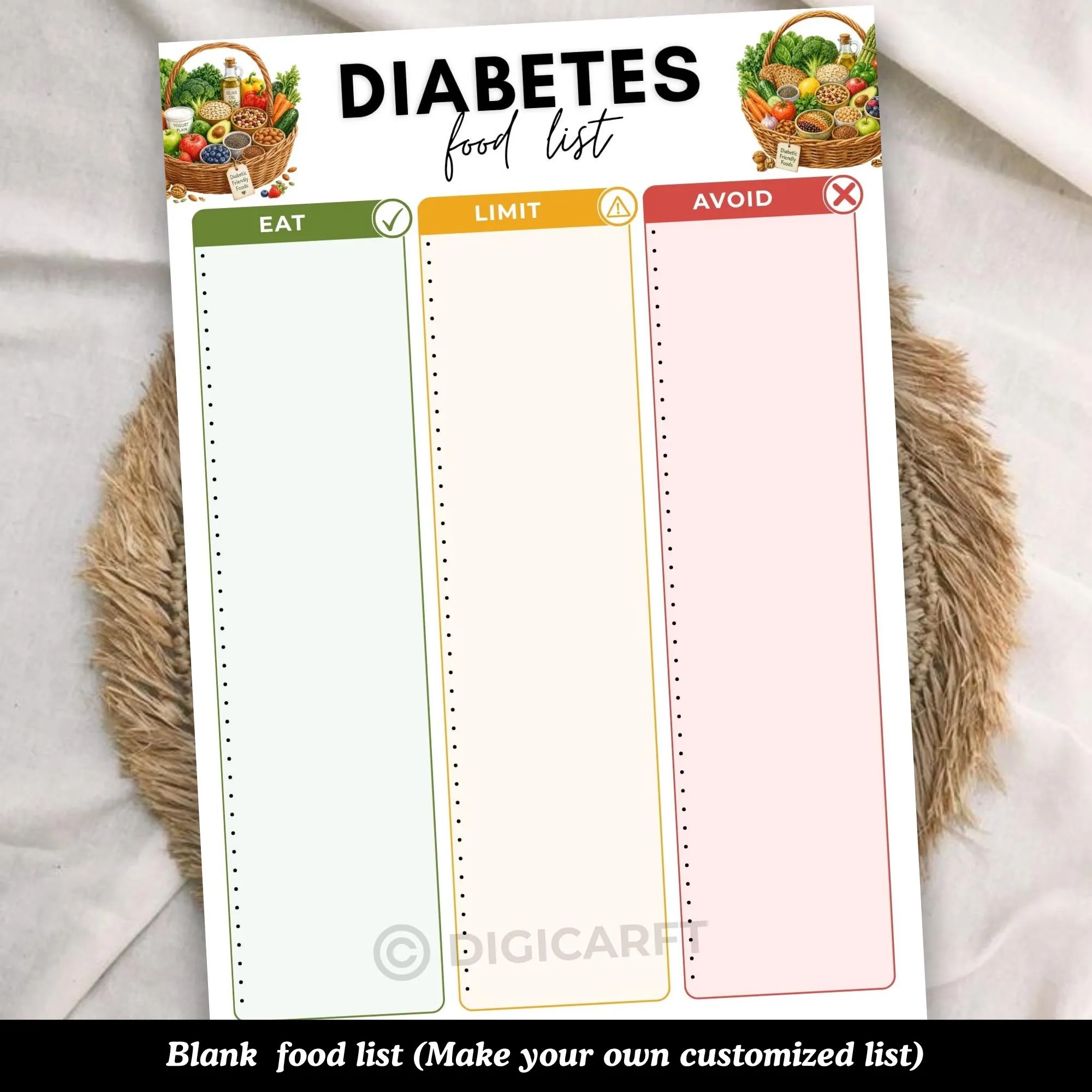 Diabetic food list template,Diabetic Food Chart,Low carb foods,Low Glycemic Index foods,Pre Diabetes Diet,Type 2 Diabetes meal plan grocery - image 4