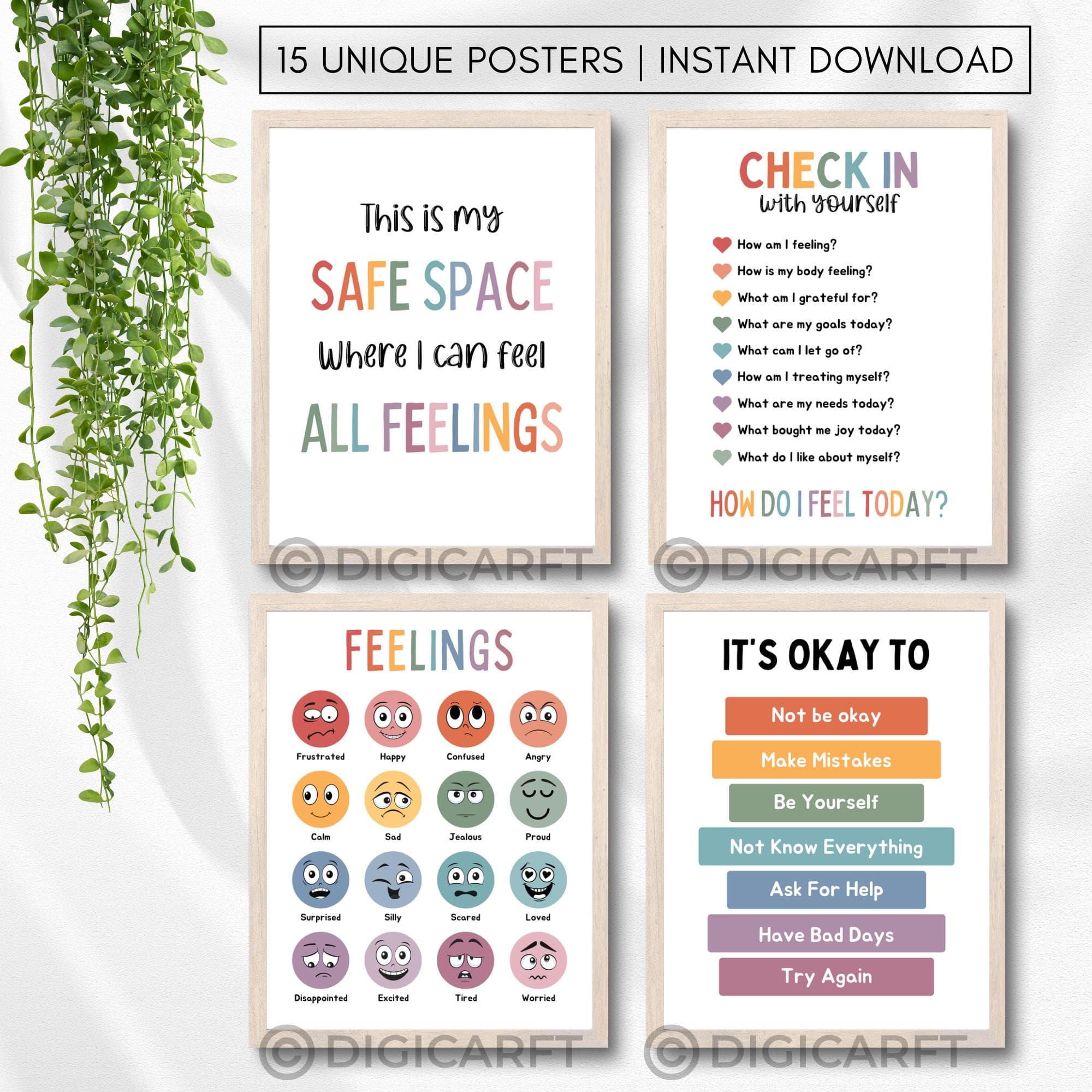 Calm down corner poster decor for kids room,calming corner classroom posters bundle,Coping skills,Circle of control,counselling room mental health emotional wellness banner,classroom calm down corner prints,Educational Wall art,Rainbow breathing classroom set,positive affirmation poster Teens,Calming strategies visuals printable Digital download, Feelings POster, Check in with yourself Poster, Its okay to Poster