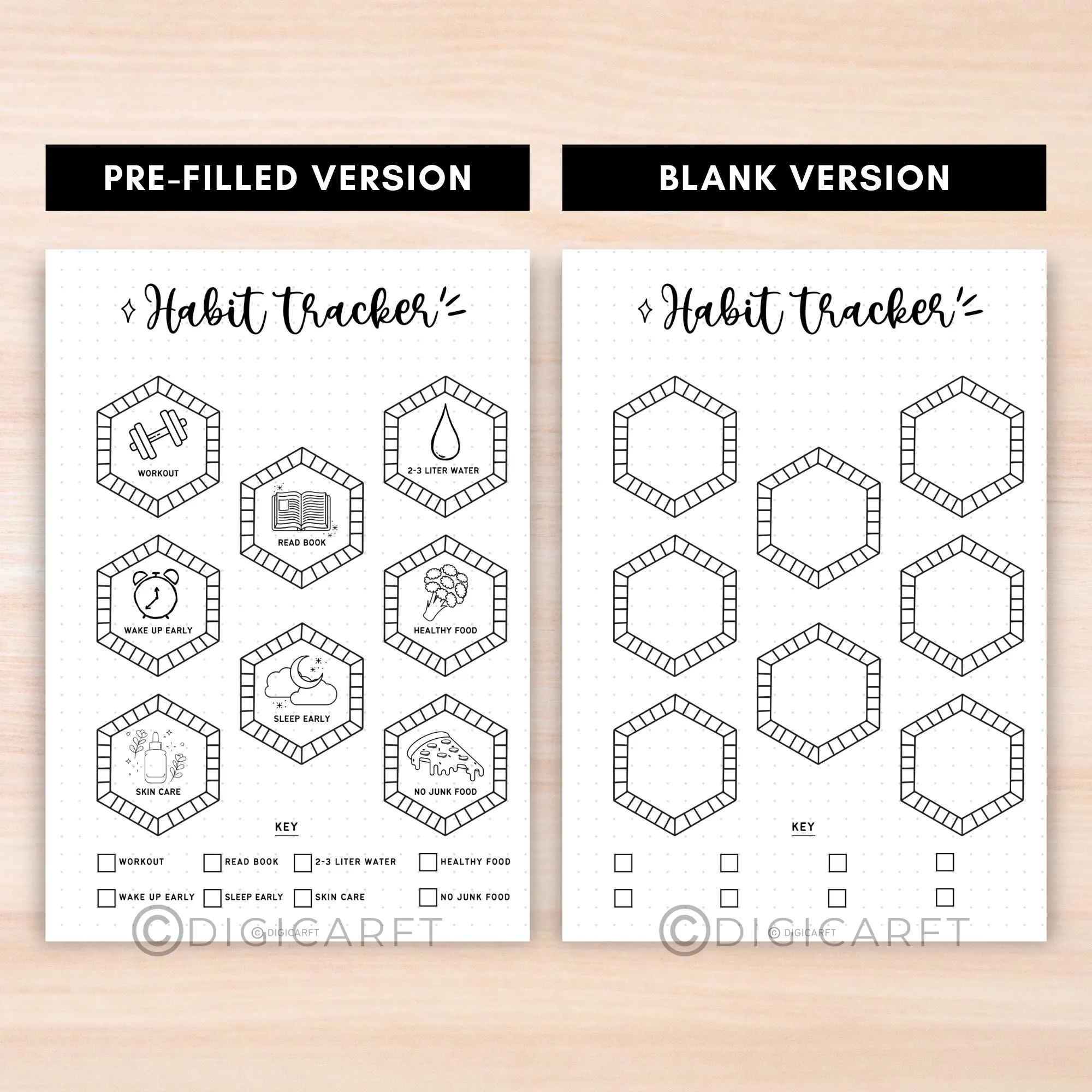 Monthly habit tracker printable,Wheel habit tracker,Healthy Habit tracking cute,Habit planner,Daily habit A5 Bujo page,Bullet Journal insert - image 5