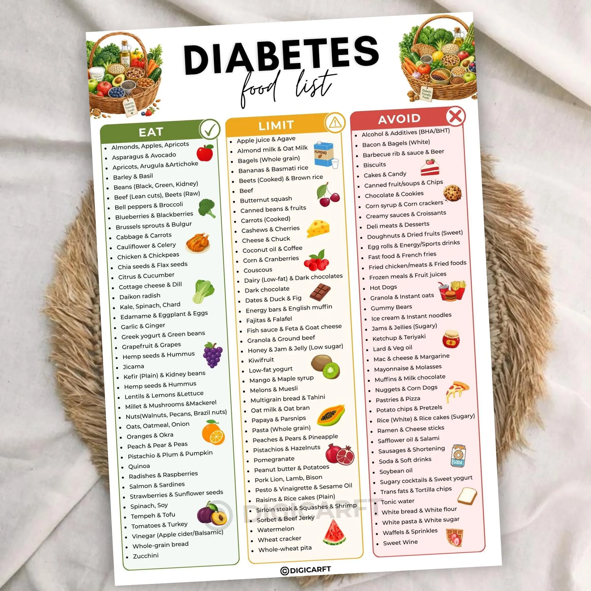 Diabetic food list template,Diabetic Food Chart,Low carb foods,Low Glycemic Index foods,Pre Diabetes Diet,Type 2 Diabetes meal plan grocery