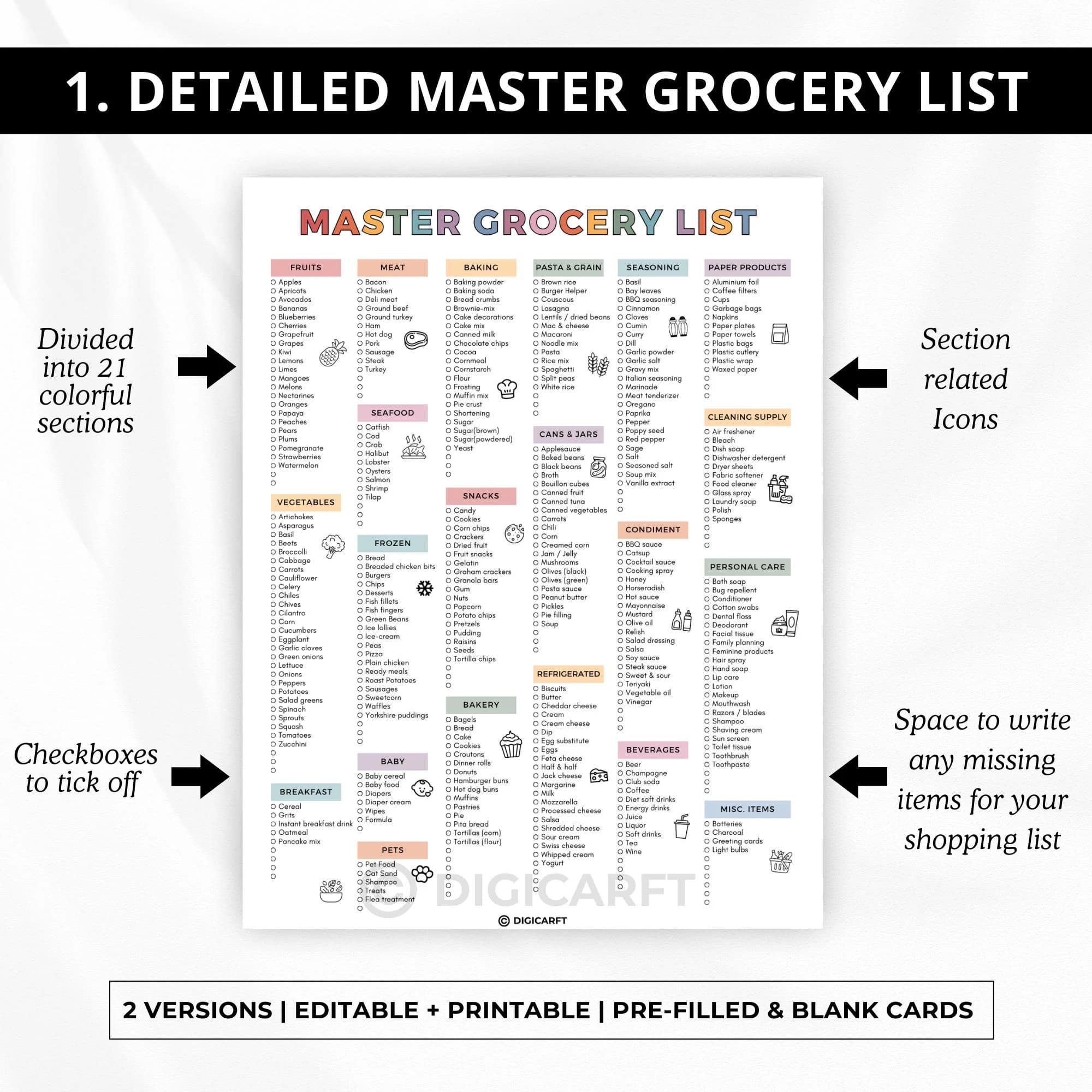 master grocery checklist,
editable grocery template,
weekly grocery list pdf,
digital food shopping list,
simple grocery list a4,
grocery planner printable,
grocery shopping tracker,
pantry grocery checklist,
boho grocery list design,
grocery list with icons,
organized grocery planner,
meal prep grocery list,
family grocery checklist