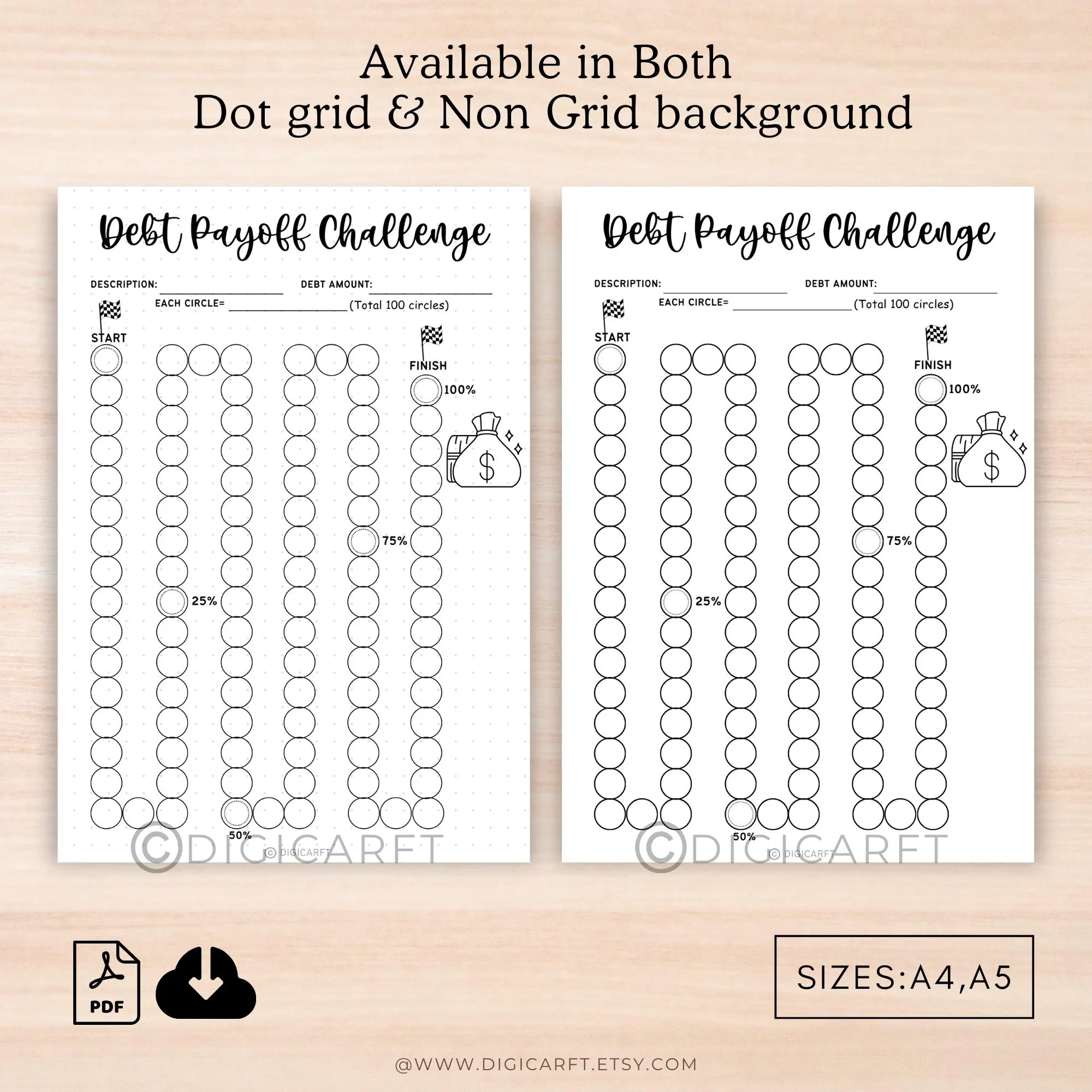 Debt payoff challenge tracker printable,Debt payment planner,Budget Finance journal pages A5,Debt tracker coloring,debt challenge book A4