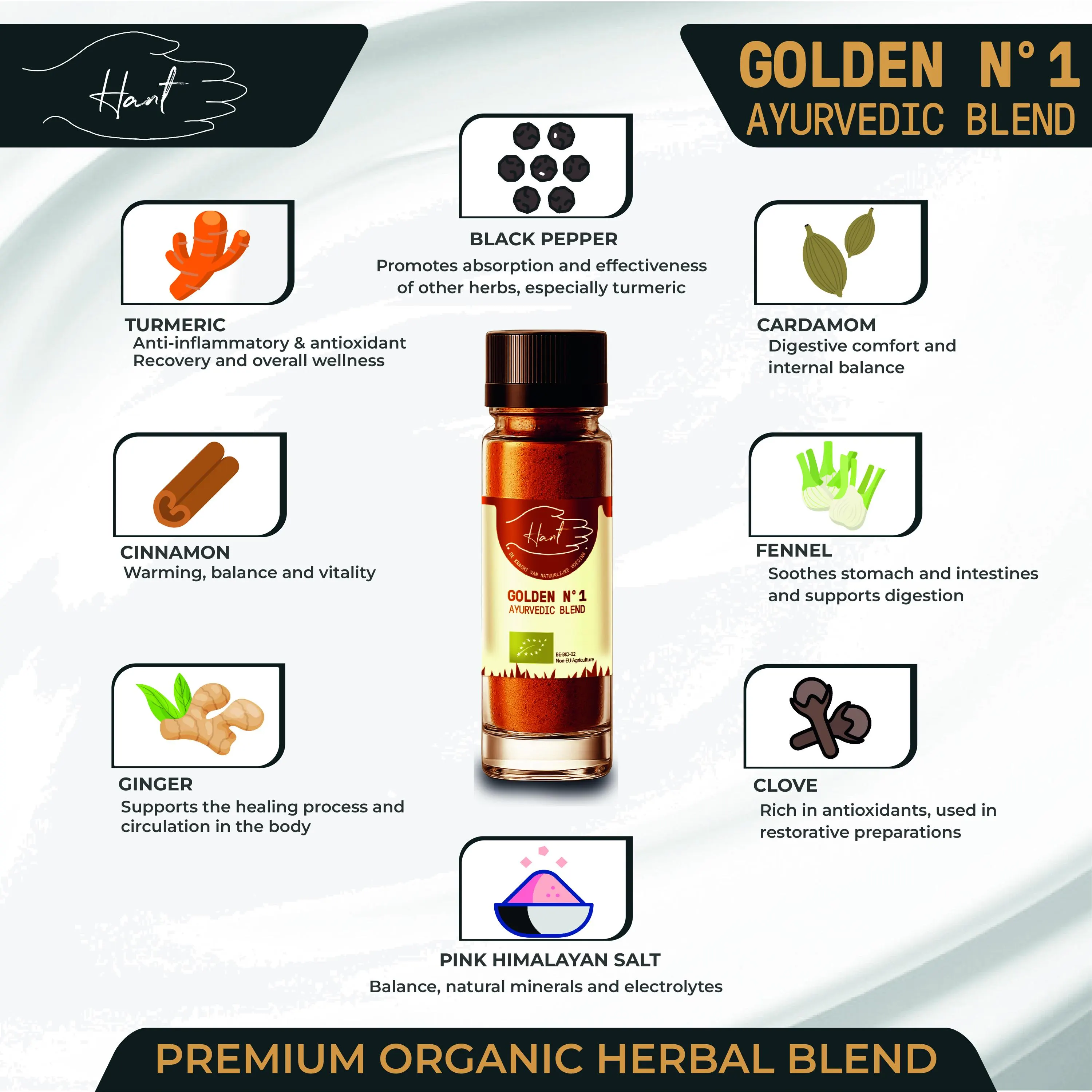 ORGANIC Golden N1 | Ayurvedic Herbal Mix for Bone Broth & Drinking - 50g - image 3
